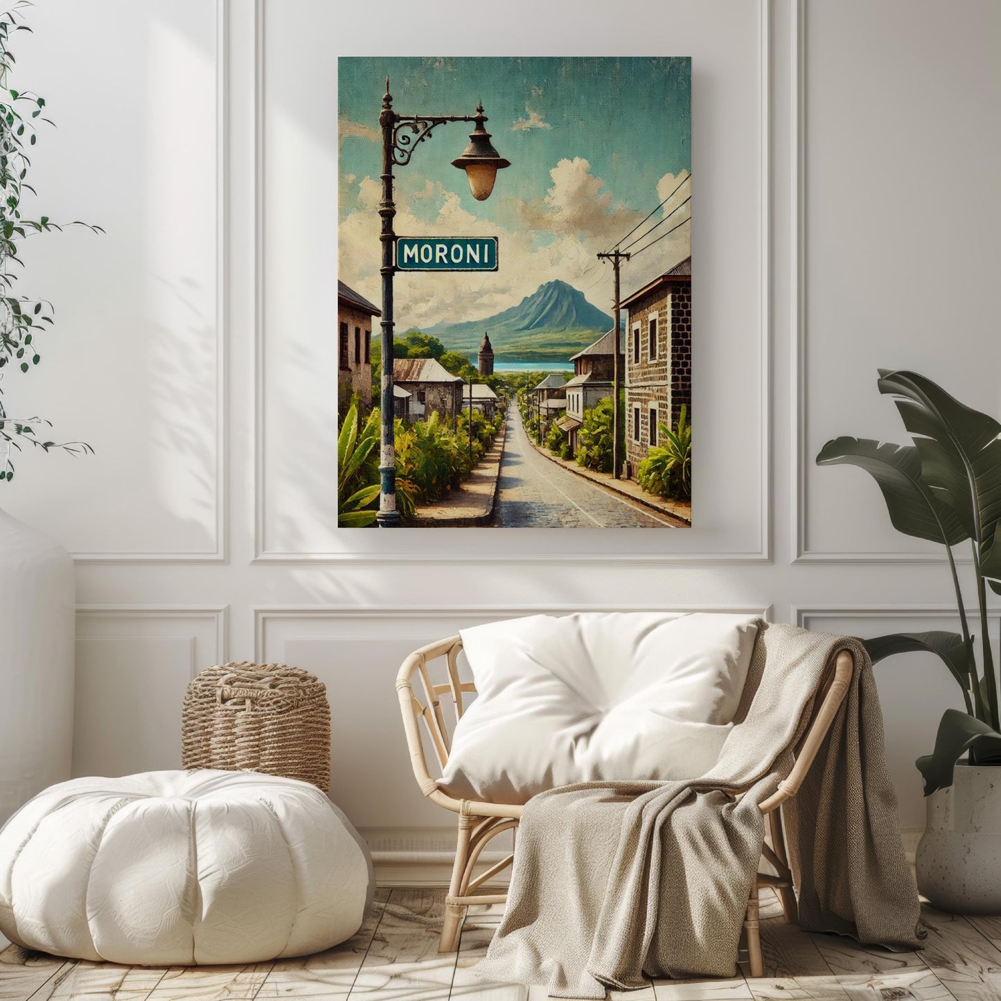 Comoros Wall Art Print - Moroni Travel Poster, Unique Comoros Souvenir, Housewarming Gift & Home Decor