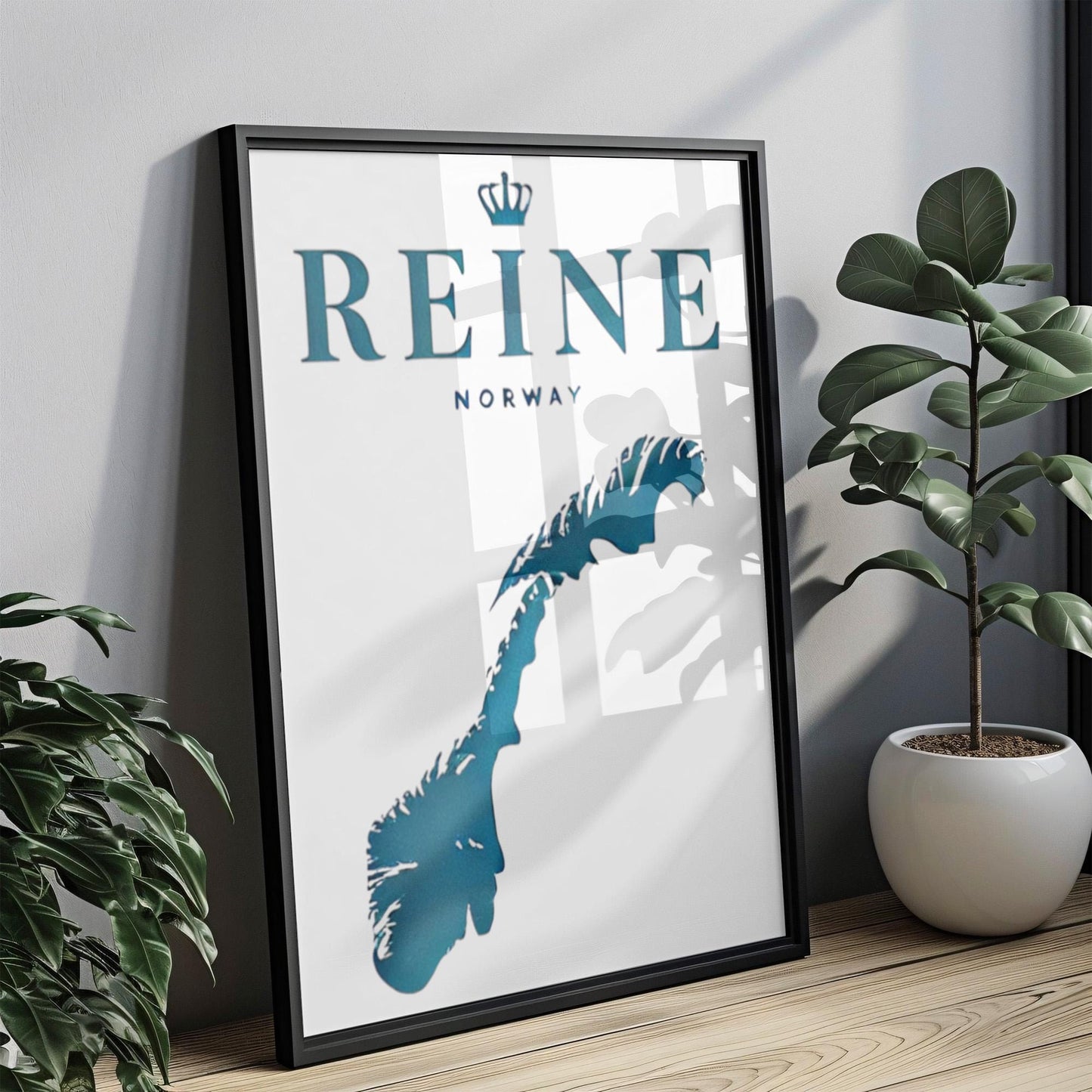 Norway Reine Wall Art Print - Scenic Travel Poster, Norwegian Home Decor, Housewarming Gift, Minimalist Scandinavian Artwork