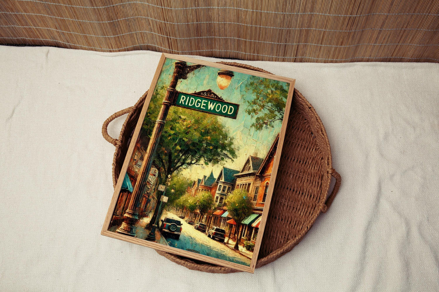 New Jersey Ridgewood Wall Art Print - Travel Poster, American Art Gift, Housewarming Decor, USA Scenic Map, New Jersey Gift Idea