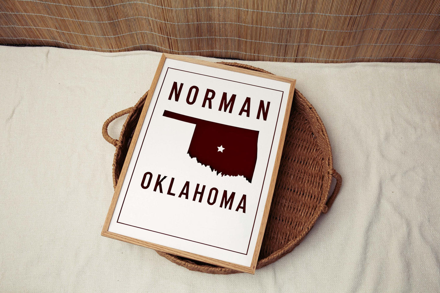 Norman Print - Oklahoma Wall Art Travel Decor, College & Housewarming Gift, Unique OK Artwork for Home or Office