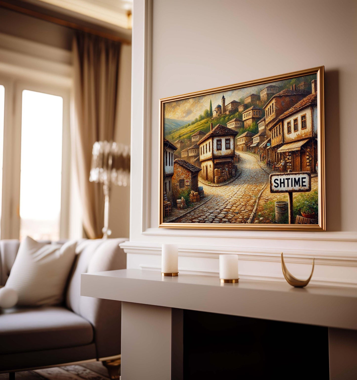 Shtime Art Wall Print - Kosovo Travel Poster, European City Gift, Housewarming Decor, Shtime Map Artwork, Unique Kosovo Art Gift
