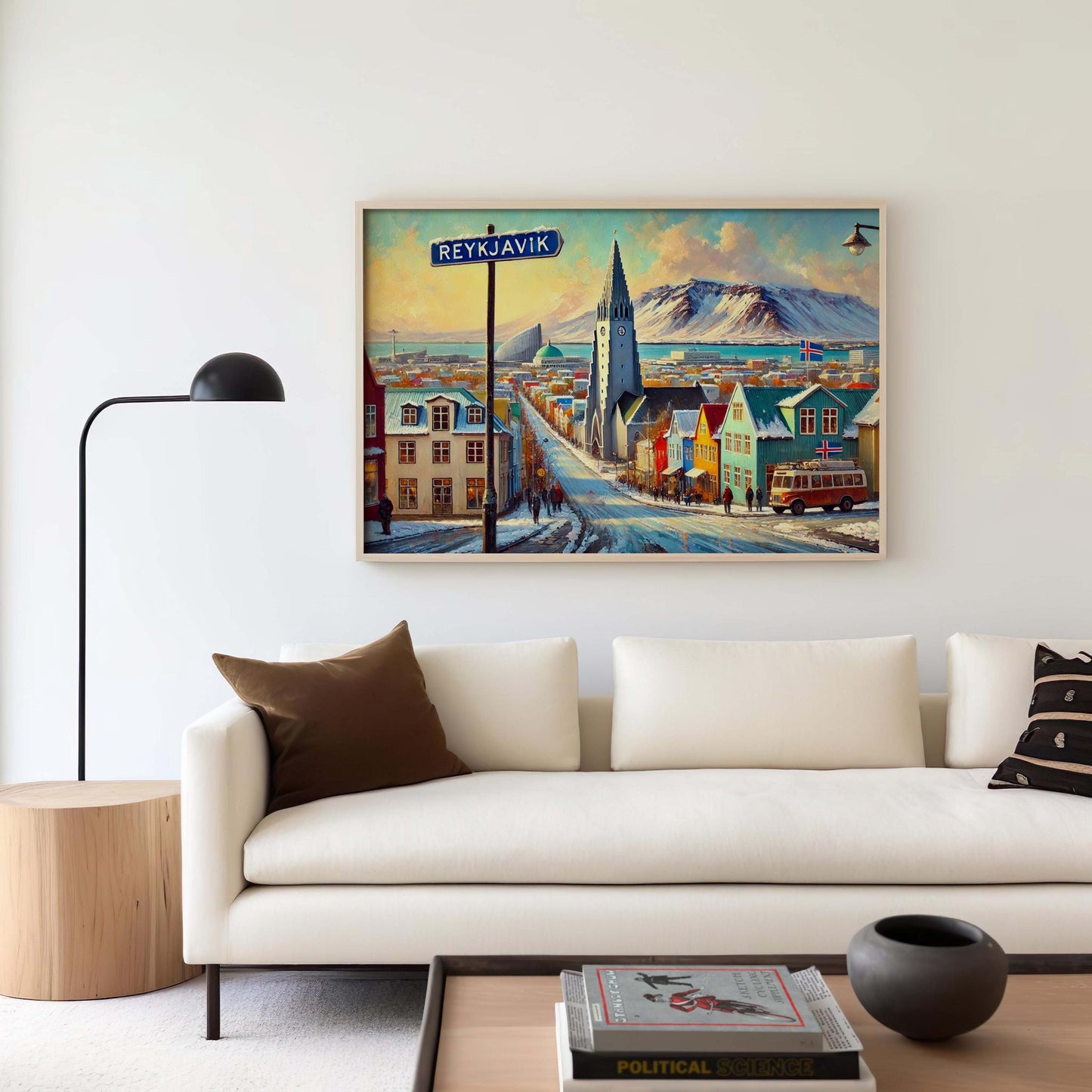 Reykjavík Art Print - Iceland City Wall Decor, Travel Poster, European Housewarming Gift, Modern Minimalist Nordic Style