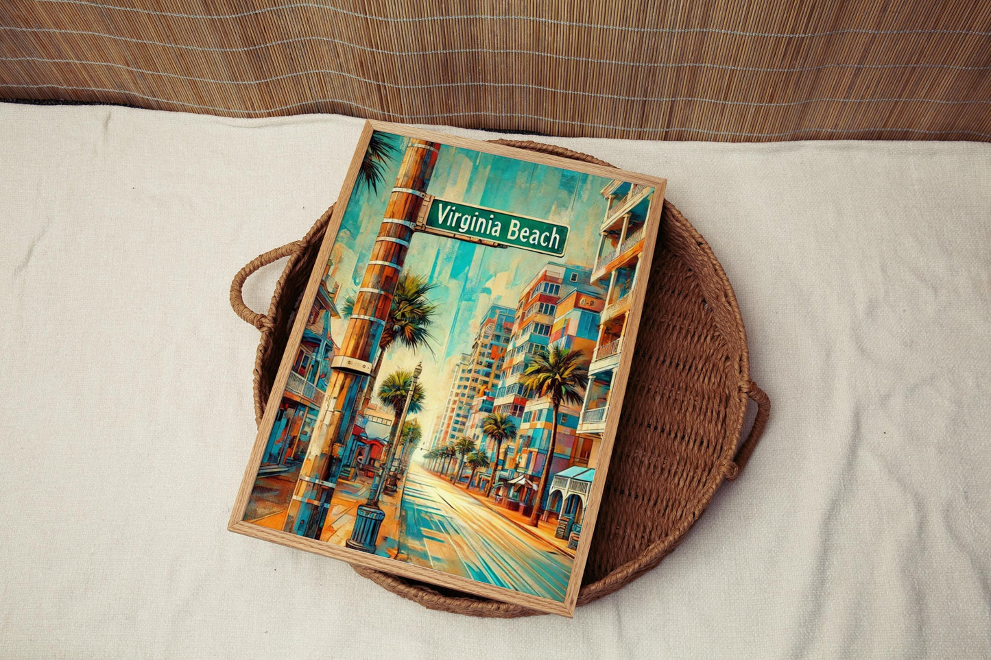 Virginia Art Virginia Beach Wall Art Print, Coastal Travel Poster, American Beach Decor, Housewarming Gift, Unique Home Decoration