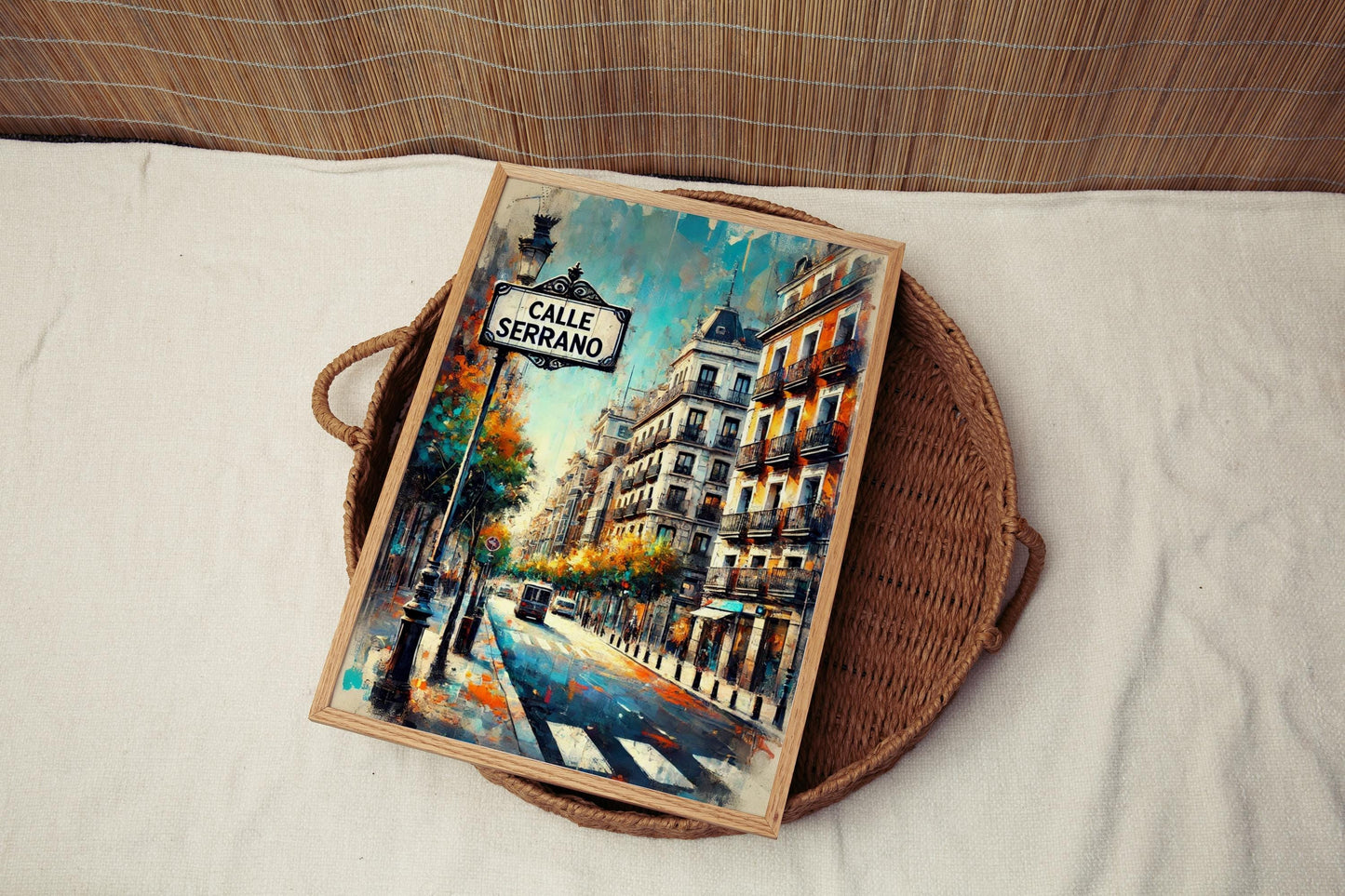 Madrid Calle Serrano Wall Art, Spain Travel Print & Poster, Modern Madrid Decor, Housewarming Gift, Spanish City Map Illustration
