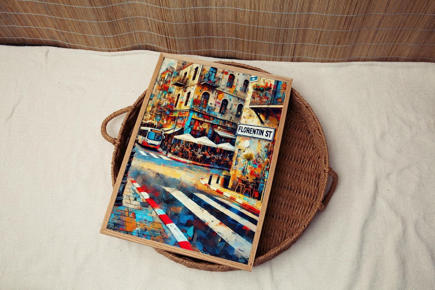 Tel Aviv Florentin Wall Art Print - Tel Aviv Street Poster, Travel Gift & Housewarming Decor, Israel Cityscape Artwork
