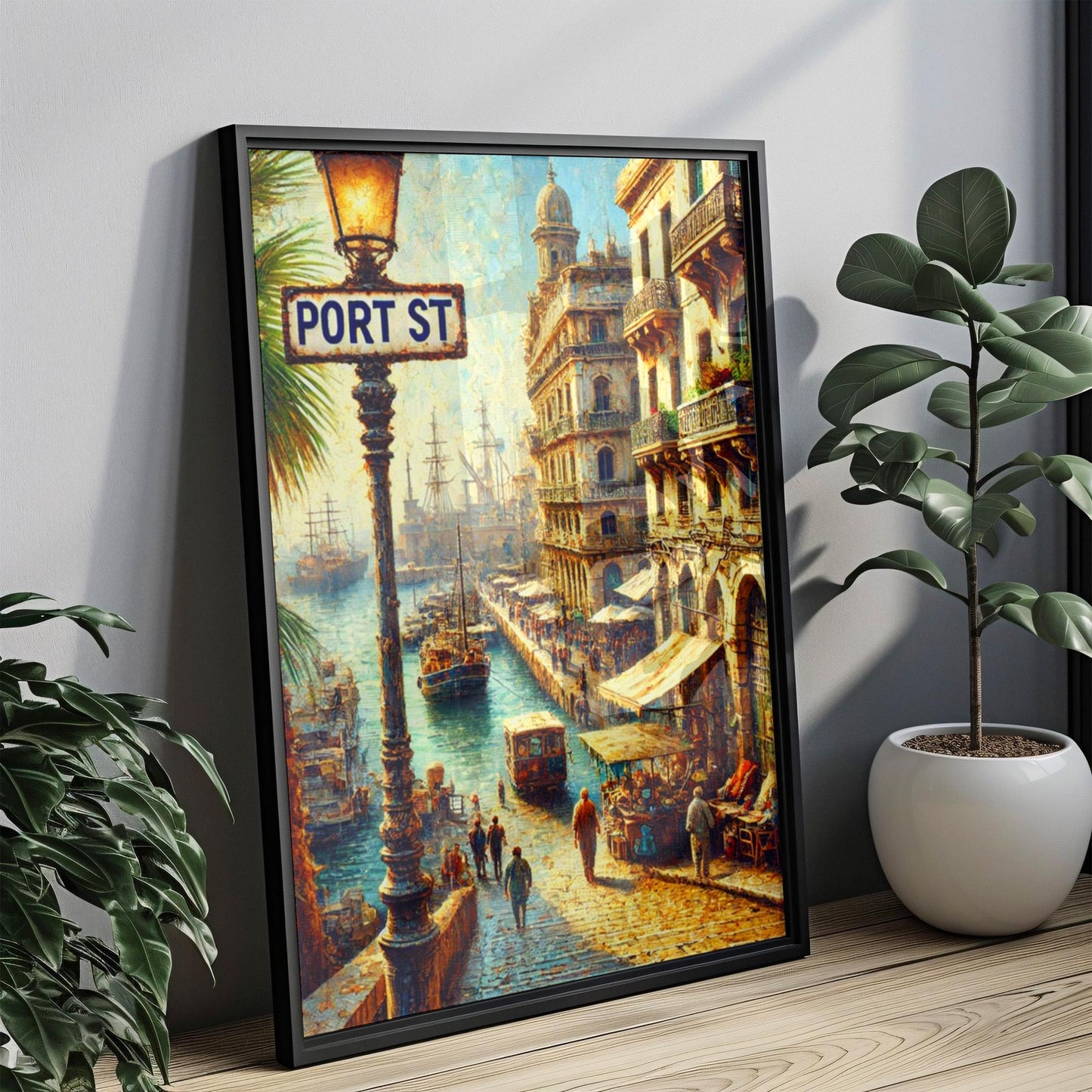 Port Street Wall Art, Oran Print, Algeria Travel Poster, Coastal City Scene, Vintage Street Sign, Fine Art Print, Souvenir, Personalized Art