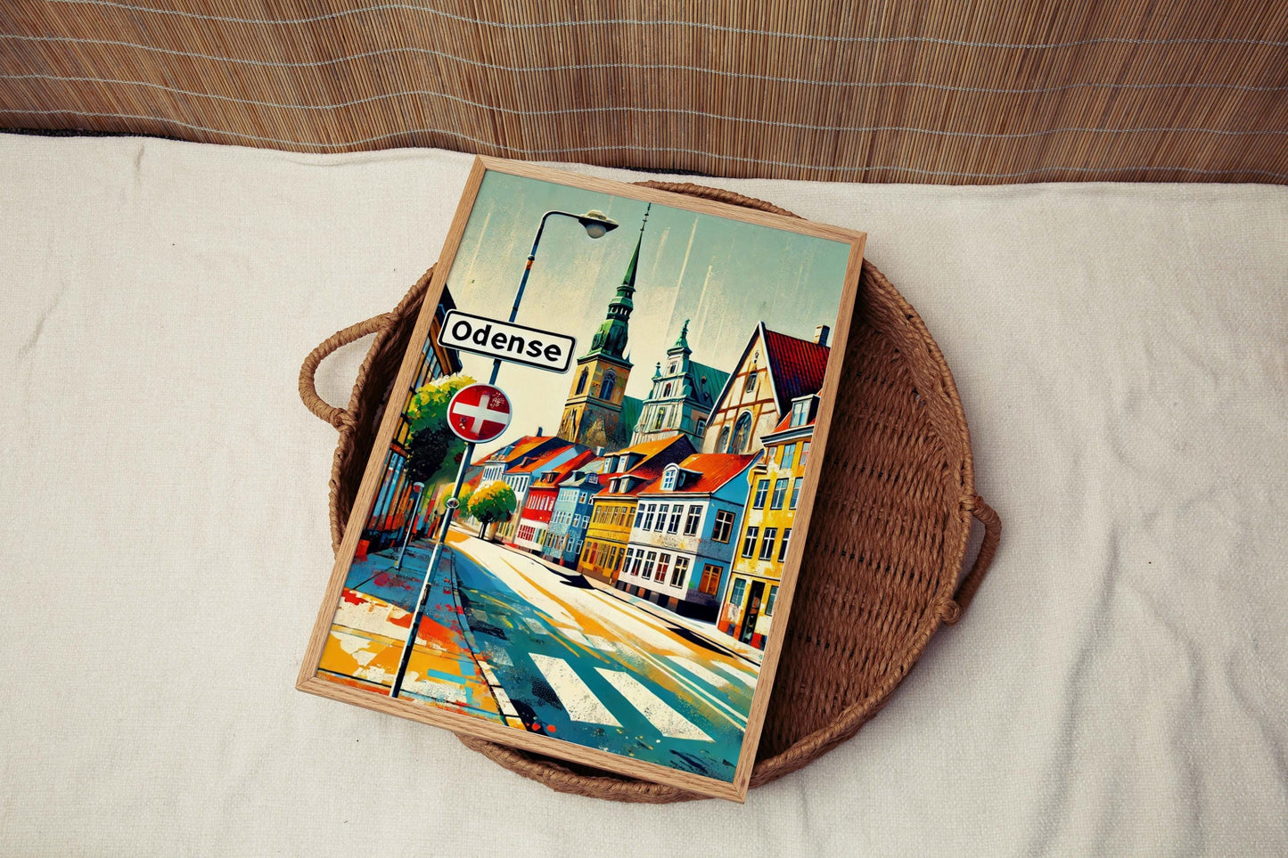 Odense Art Wall Print – Denmark Travel Poster, European City Gift, Housewarming Decor, Scandinavian Wall Art, Odense Map Illustration