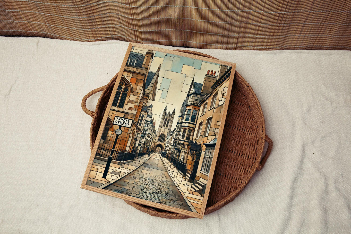 Wall Art Trinity Street Print Cambridge Travel Poster England Gift Housewarming Home Decor
