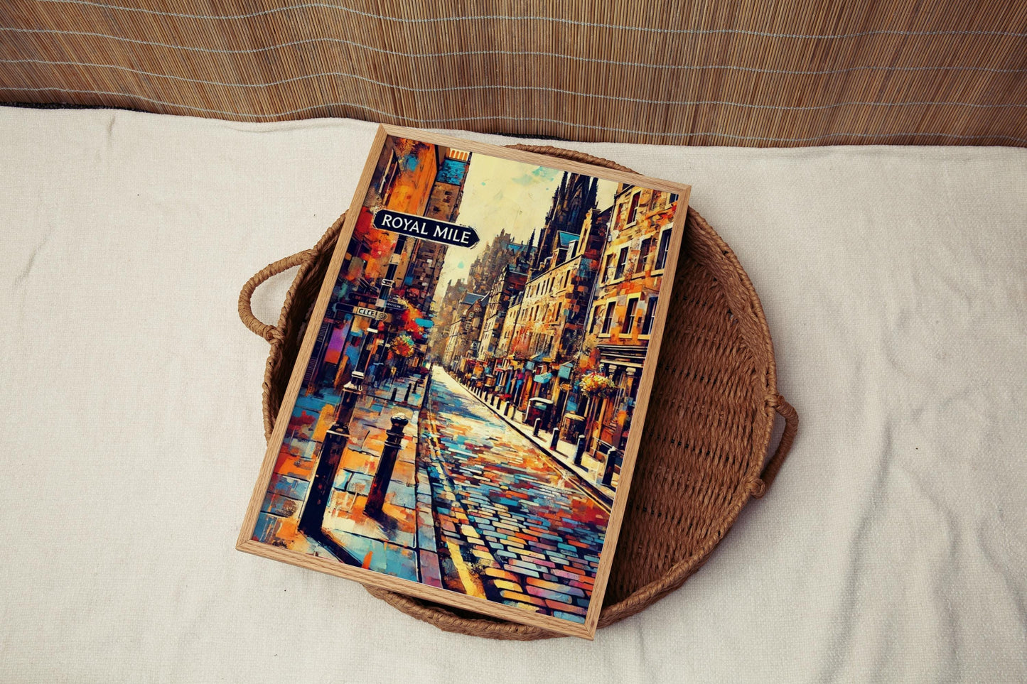 UK Royal Mile Wall Art Print - Edinburgh Travel Poster & UK Gift, Housewarming Decor, Scotland Map Artwork