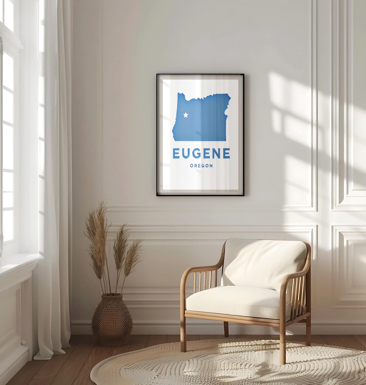 Eugene Wall Art Print - Oregon Travel Decor, Housewarming & College Gift, Unique OR Souvenir Home Decoration