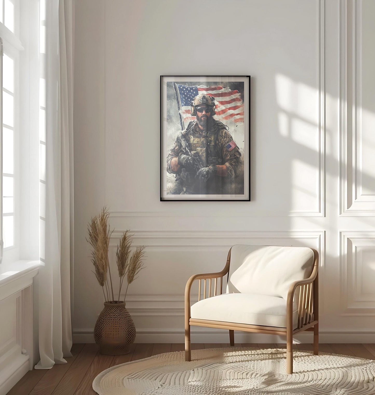 American Troop Art | Abstract USA Wall Art for Home Decor | Patriotic United States Poster | Independence Day Artwork