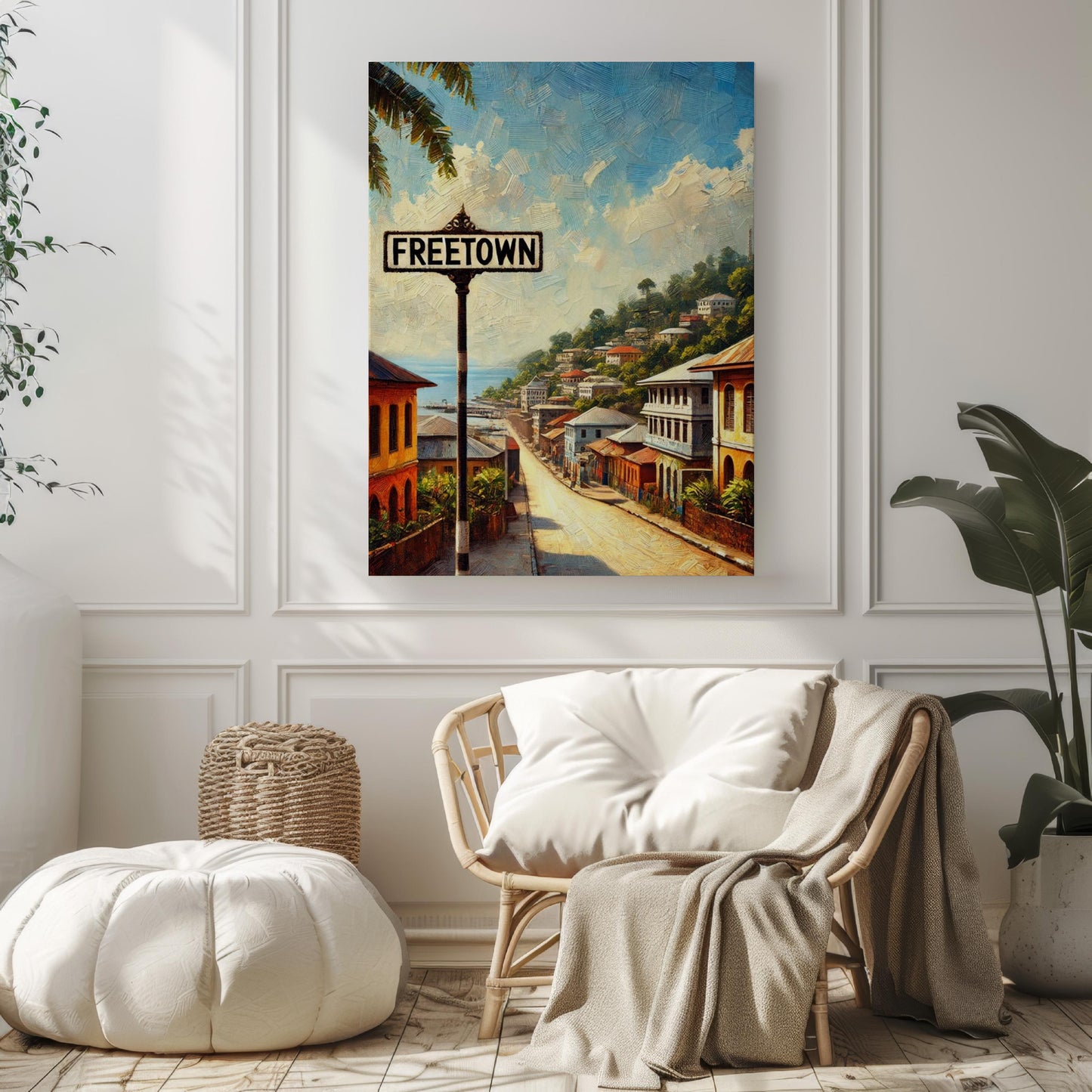 Print Freetown Wall Art - Sierra Leone Travel Poster, African Gift, Housewarming Decor, Unique Printable Map Artwork
