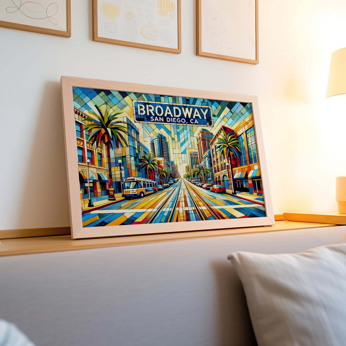 Broadway Print San Diego Wall Art Travel Poster California Gift Housewarming Decor Cali Art Travel Print