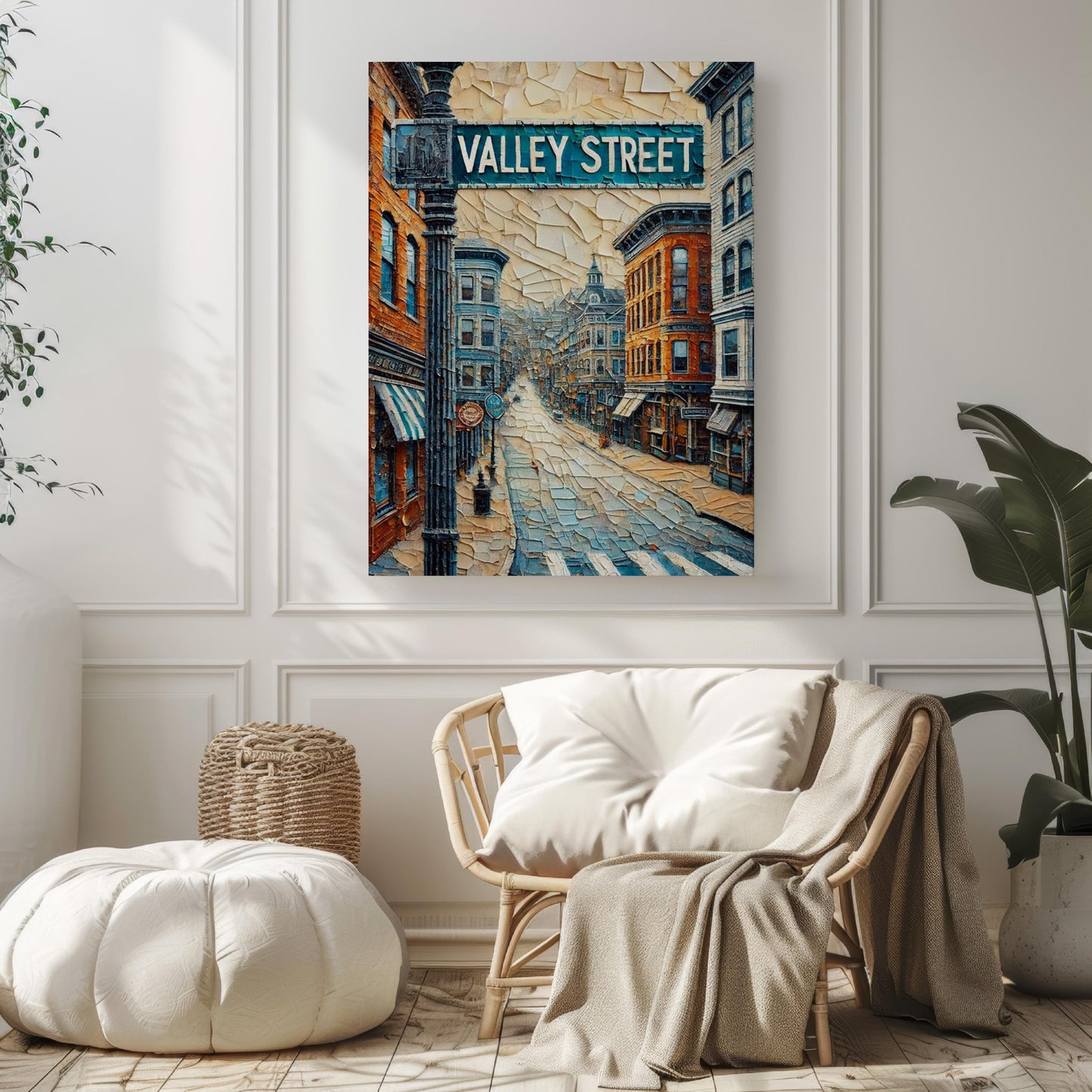 Valley Street Wall Art, Manchester Print, New Hampshire Art, “City” Gift, Travel Souvenir, Travel Poster, “State” Art, PERSONALIZED GIFT