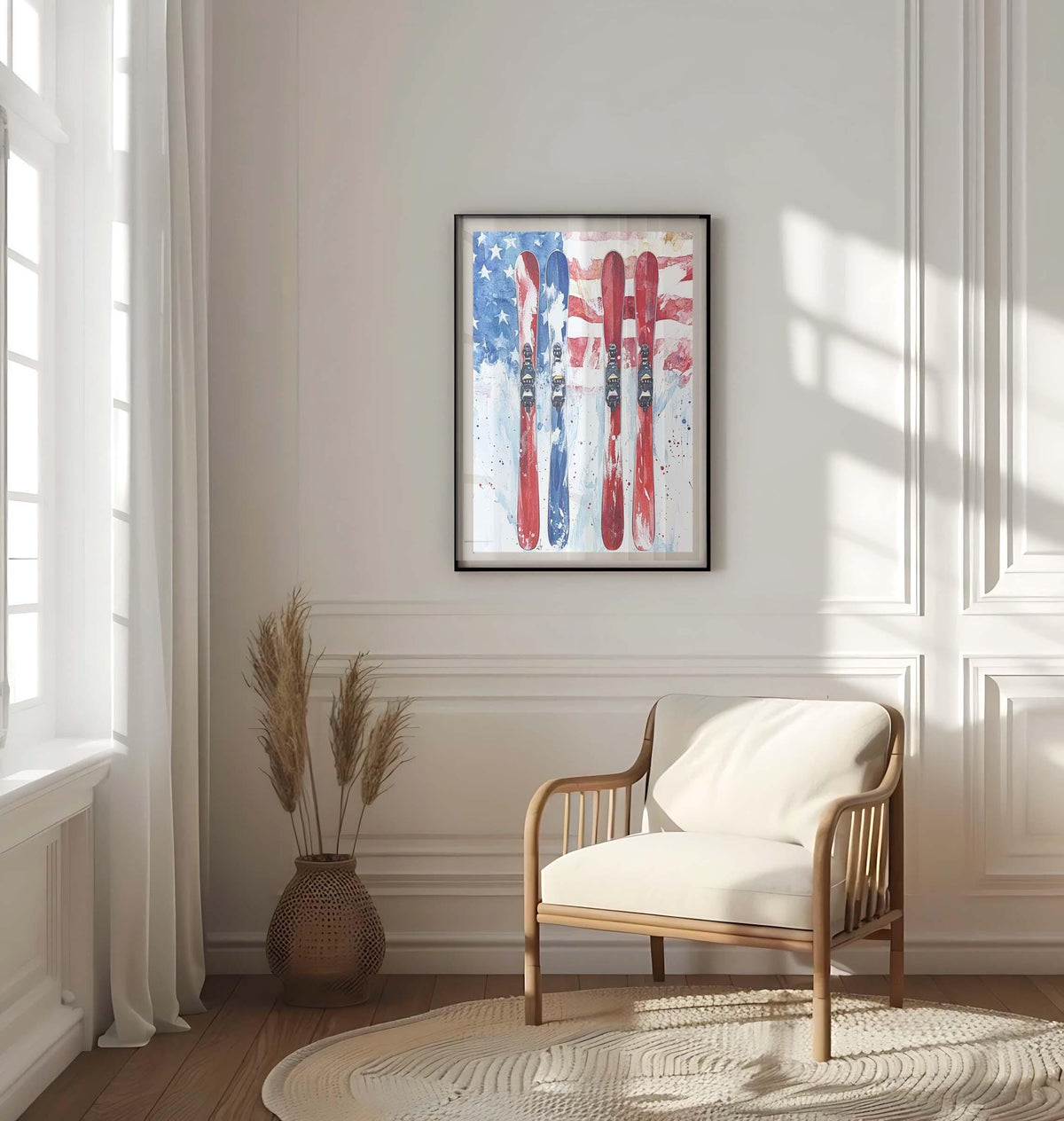 Skiing Wall Art Patriotic - United States