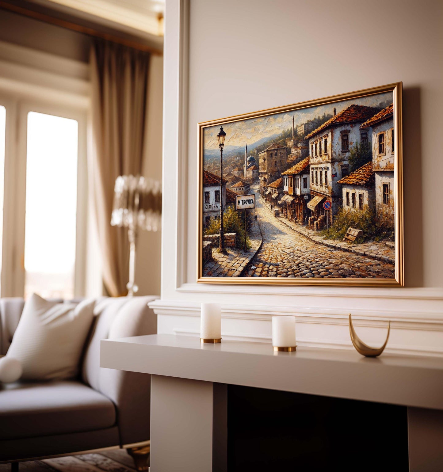 Mitrovica Art Wall Decor, Kosovo City Travel Print, Europe Poster, Housewarming Gift, Mitrovica Map Illustration, Unique Kosovo Artwork