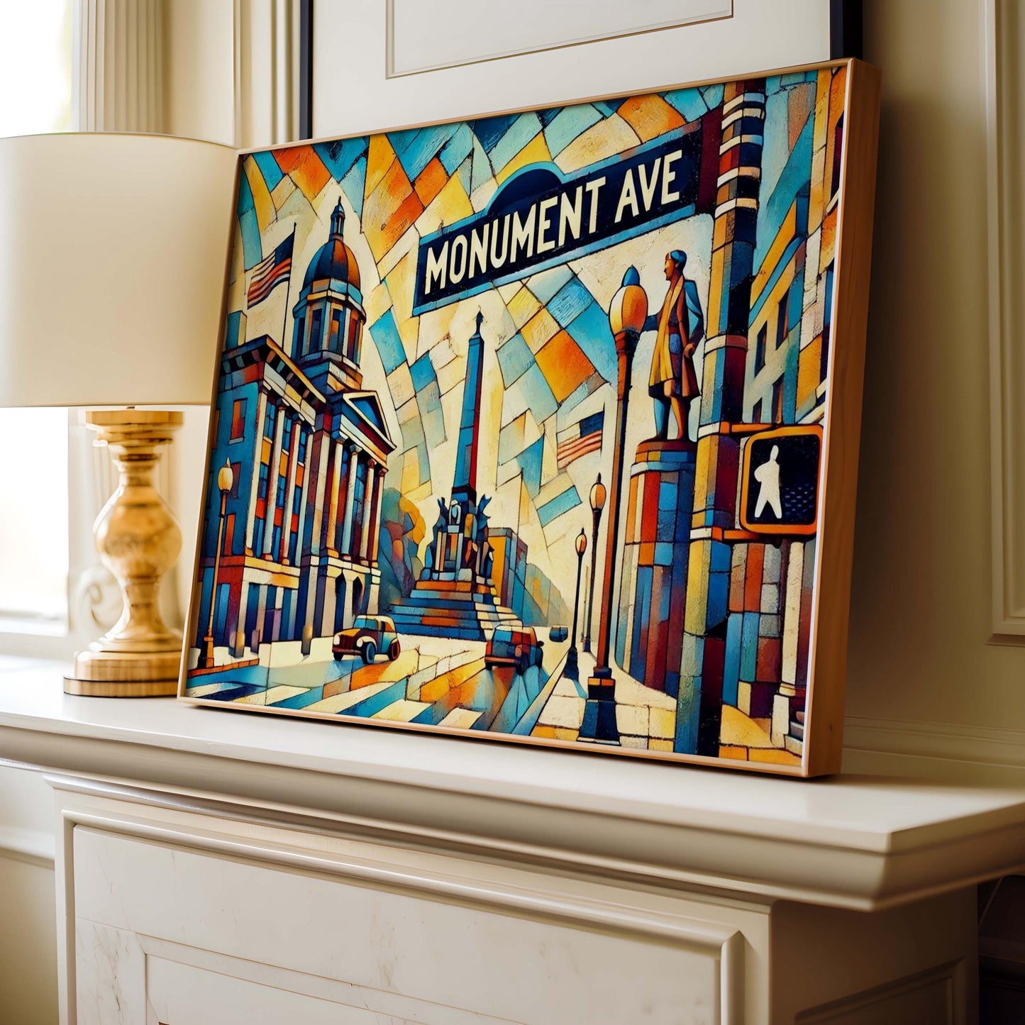 Monument Ave Print - Richmond Wall Art, Travel Poster & Virginia Gift, Housewarming Decor, Scenic Cityscape Illustration