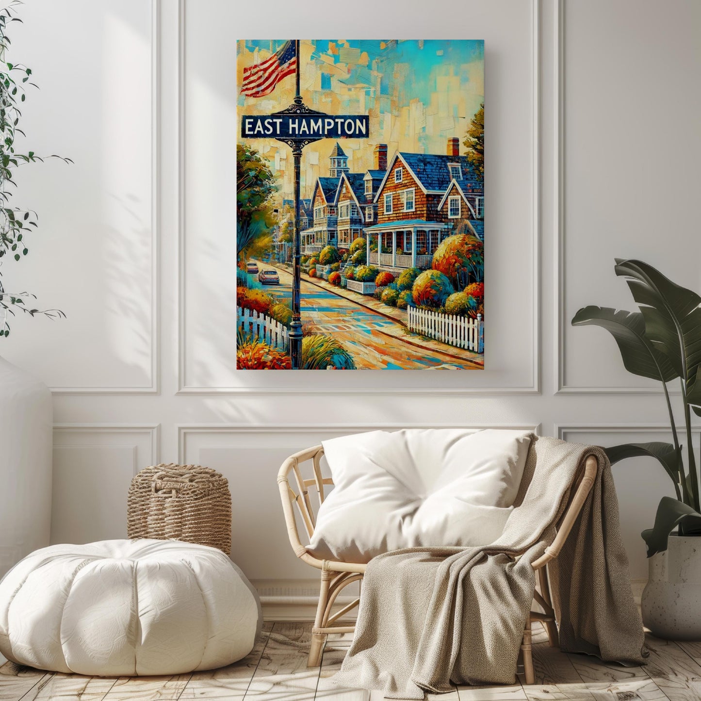 East Hampton Wall Art Print - New York Travel Poster & American Art Decor, Perfect Housewarming Gift