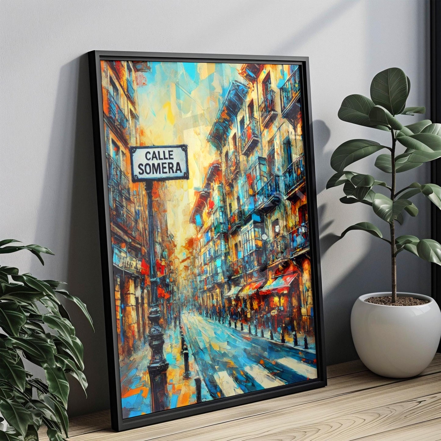 Bilbao Calle Somera Wall Art Print – Spanish Travel Poster, Bilbao Artwork, Housewarming Gift, Unique Spanish Decor, Travel Home Print