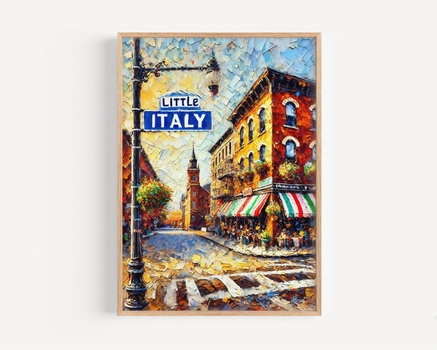 Art Little Italy Wall Print Cleveland Travel Poster Ohio Gift Home Decor USA Map