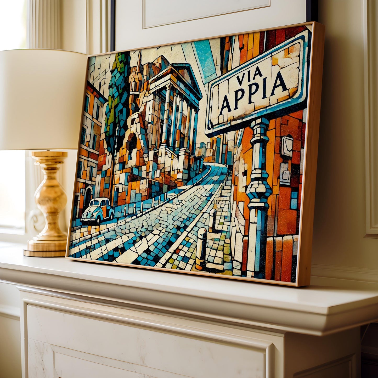 Via Appia Wall Art Print - Rome Italy Travel Poster, Italian Souvenir & Housewarming Gift, Italy Art Decor