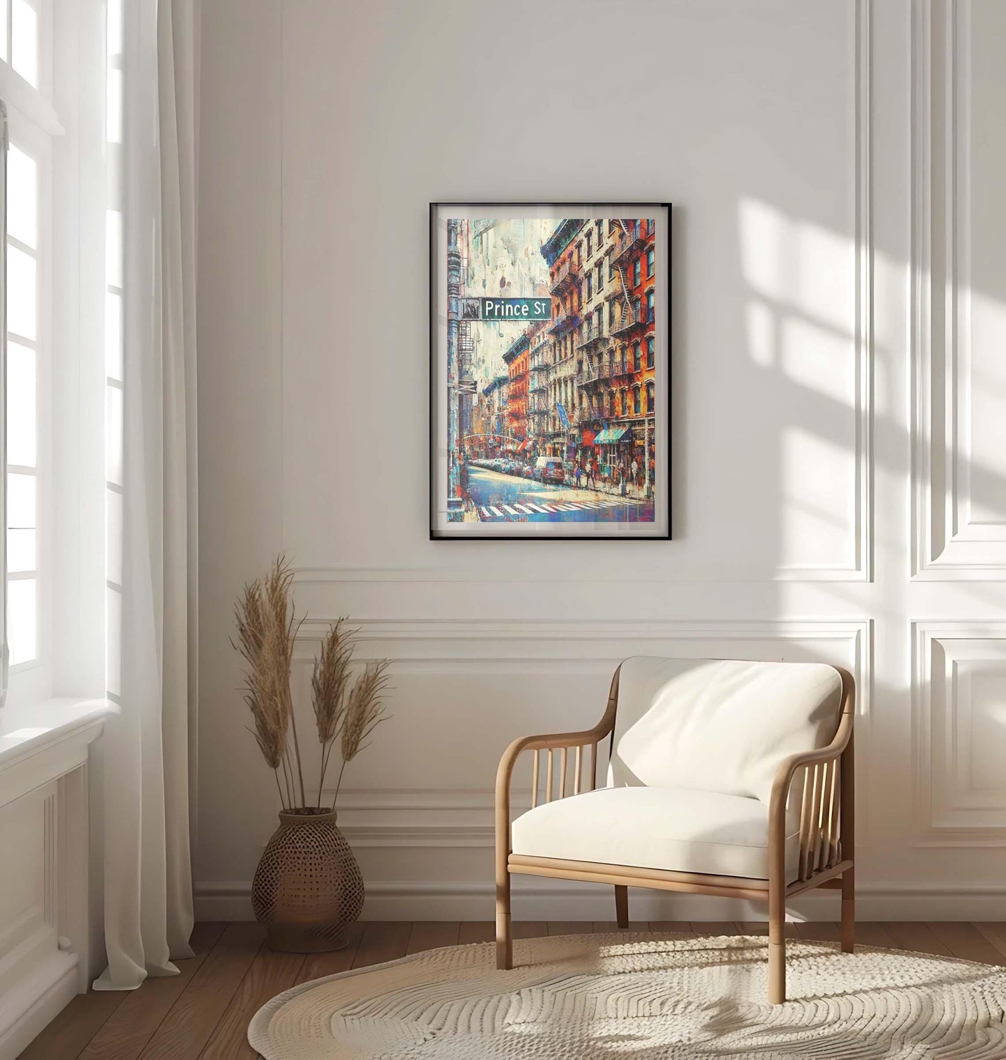 Prince St Print Manhattan Wall Art, NYC Travel Poster, New York City Gift, Housewarming Decor, Urban Map Art, Modern NYC Home Decoration