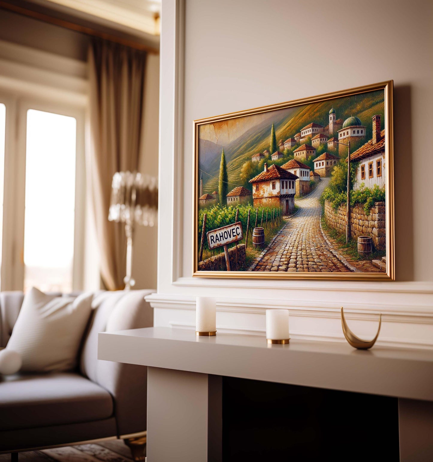Rahovec Art Travel Print - Kosovo City Wall Art Poster, European Artwork, Housewarming Gift, Rahovec Map Illustration, Travel Decor