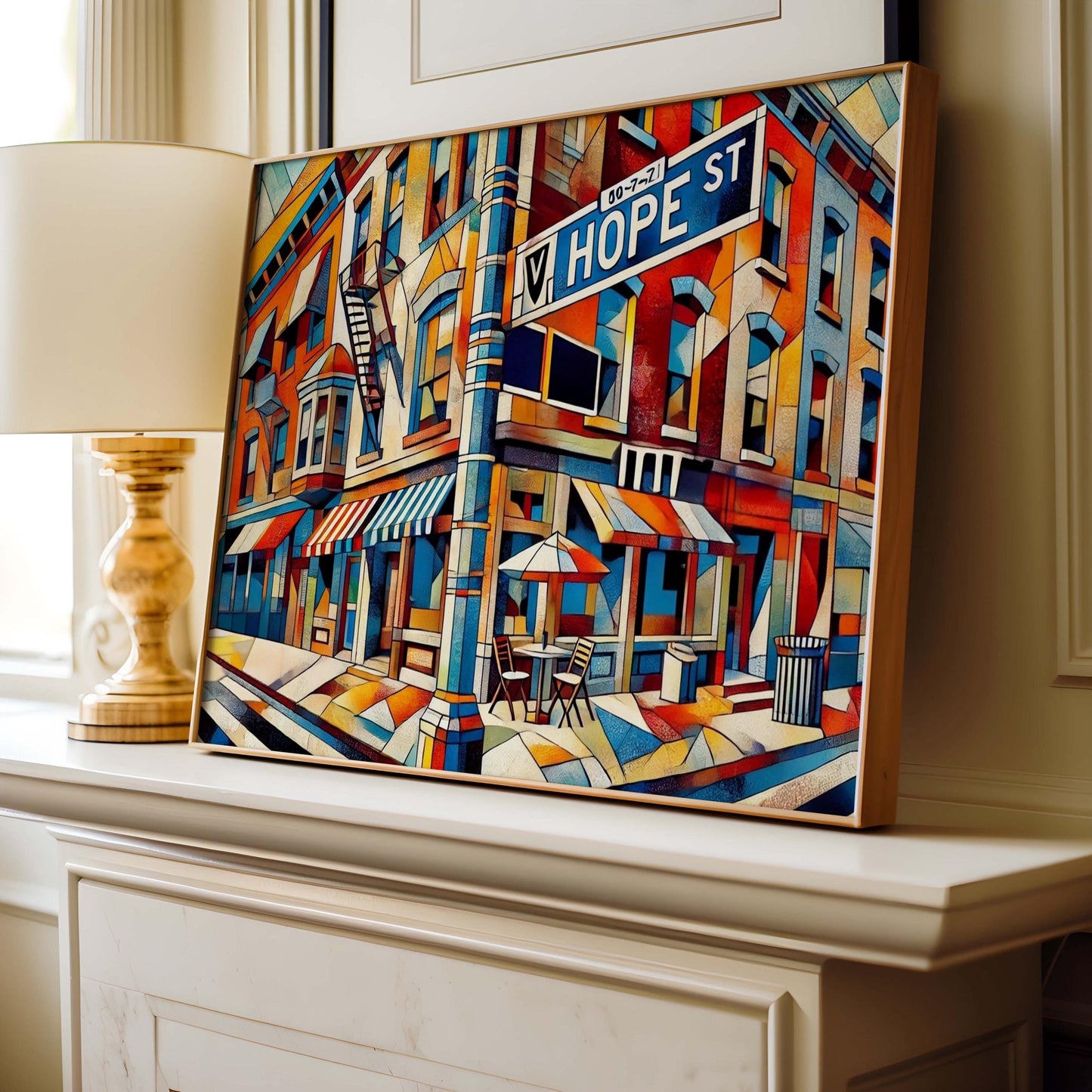 Providence Art Hope Street Wall Art Print - Rhode Island Travel Poster & Housewarming Gift