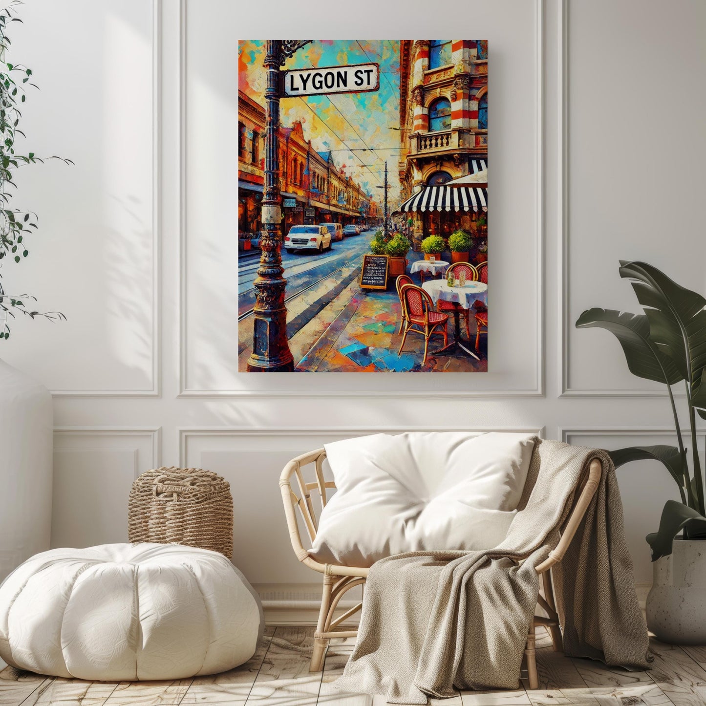 Melbourne Lygon St Wall Art Print, Travel Poster, Australian Art Gift, Melbourne Street Decor, Housewarming & Travel Keepsake