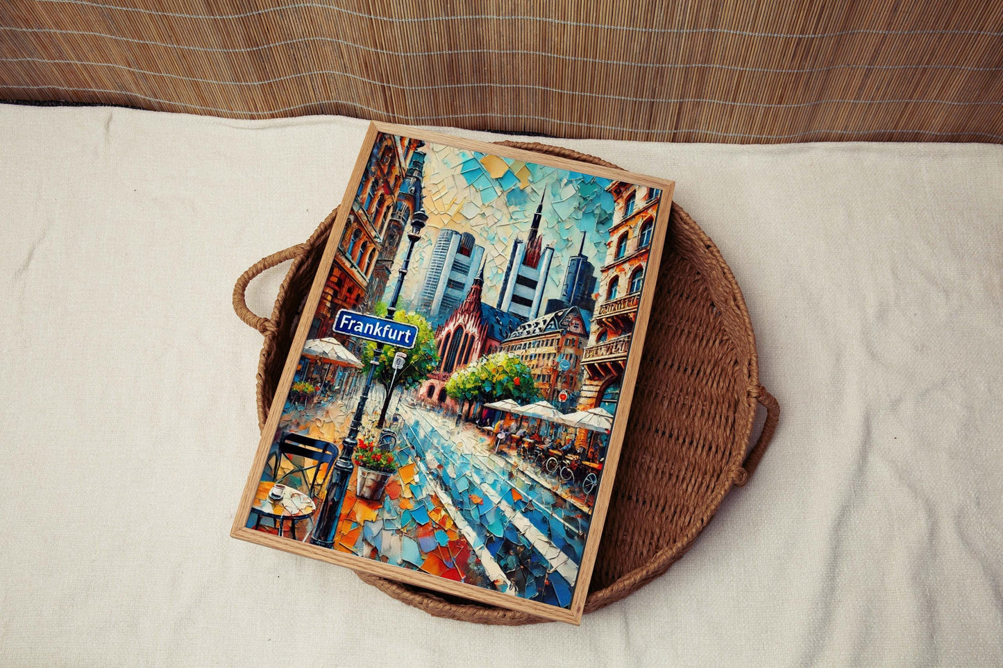 Frankfurt Art Print - Germany City Wall Decor, Travel Poster, European Home Gift, Housewarming & German Cityscape Illustration