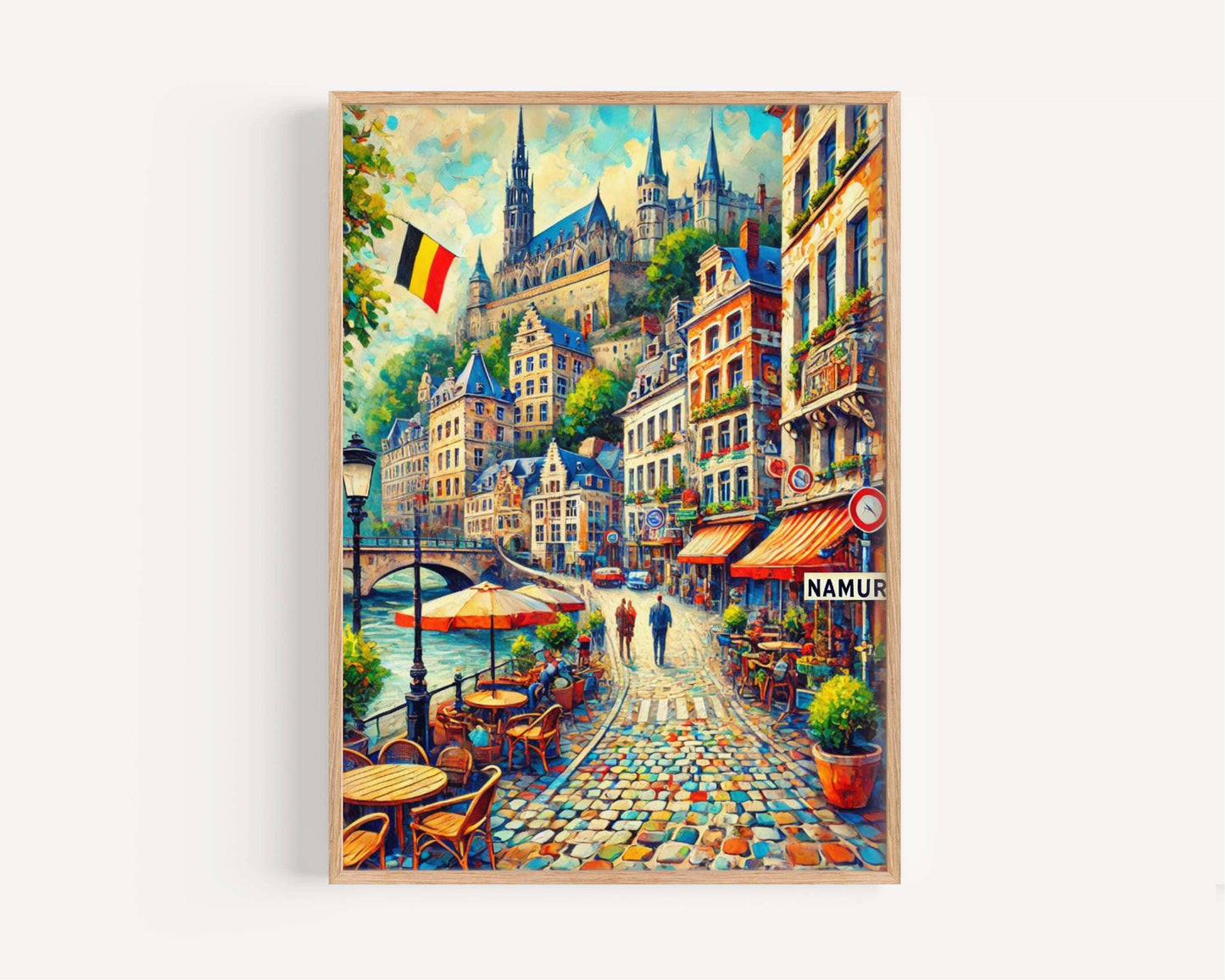 Namur Art Travel Poster - Belgium City Wall Print, European Artwork, Housewarming Gift, Namur Travel Decor, Belgium Map Print