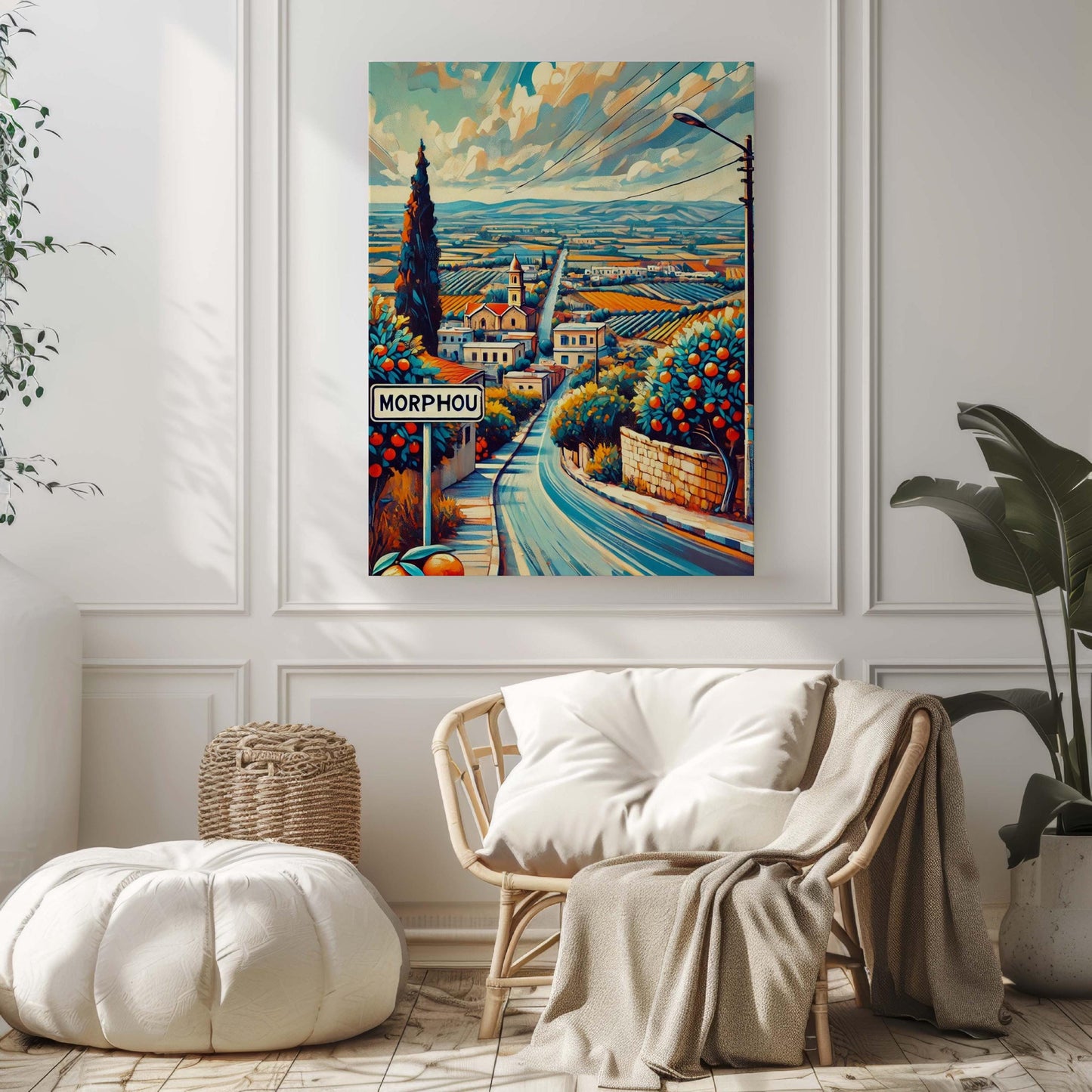 Morphou Art Travel Print - Cyprus City Wall Art, European Travel Poster, Housewarming Gift, Unique Morphou Map Artwork