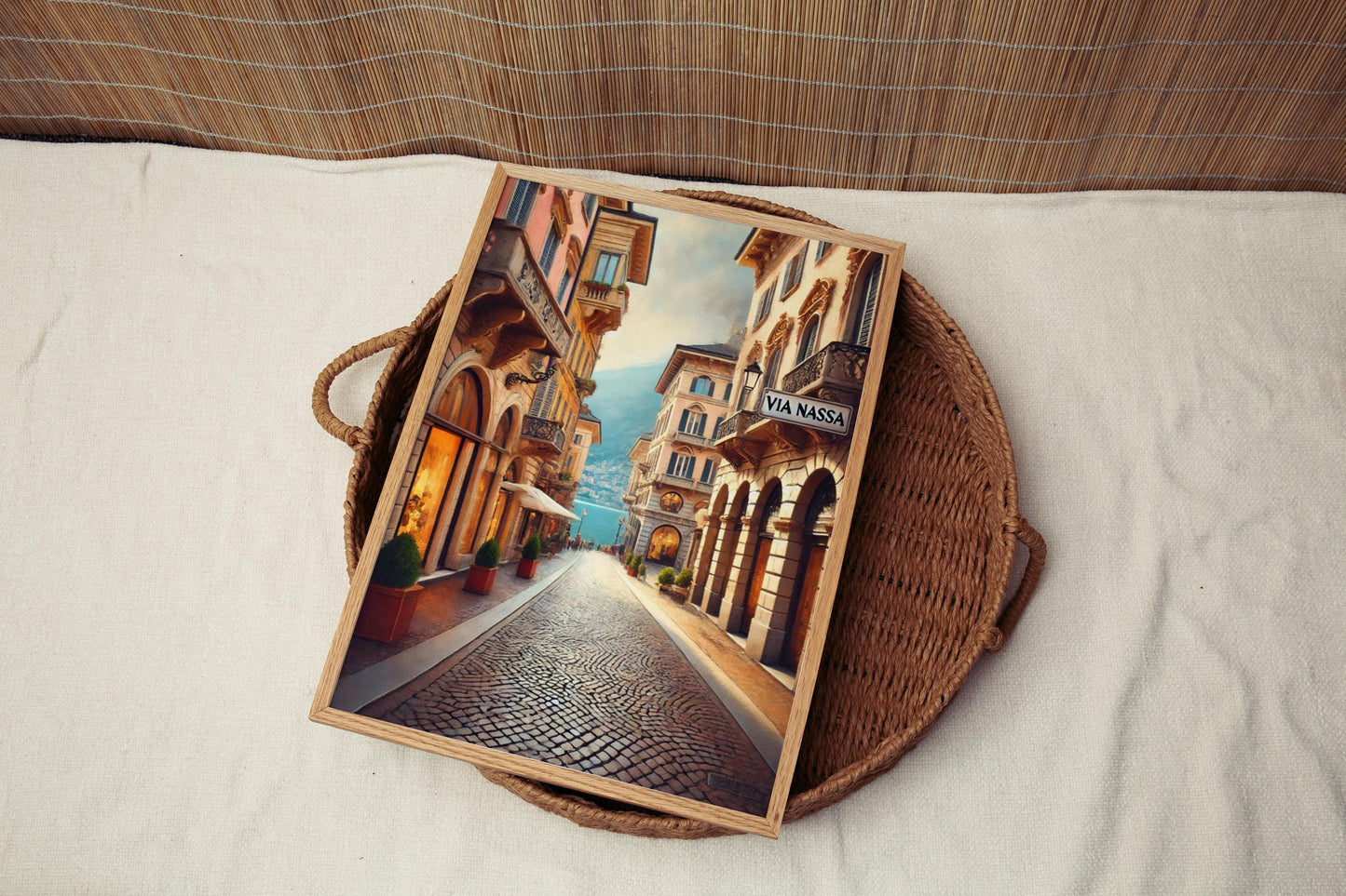 Lugano Wall Art Print: Via Nassa Travel Poster, Switzerland Souvenir & Housewarming Gift, Modern Lugano Decor