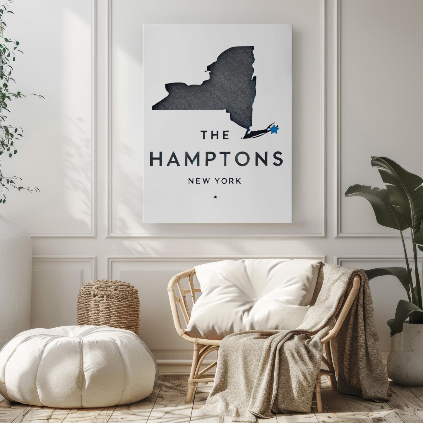 New York Hamptons Wall Art Print, Travel Home Decor, NY Gift & Housewarming Present, College Dorm Room Decoration