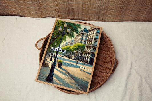 Buenos Aires Street Art Print: Las Heras Avenue Travel Poster