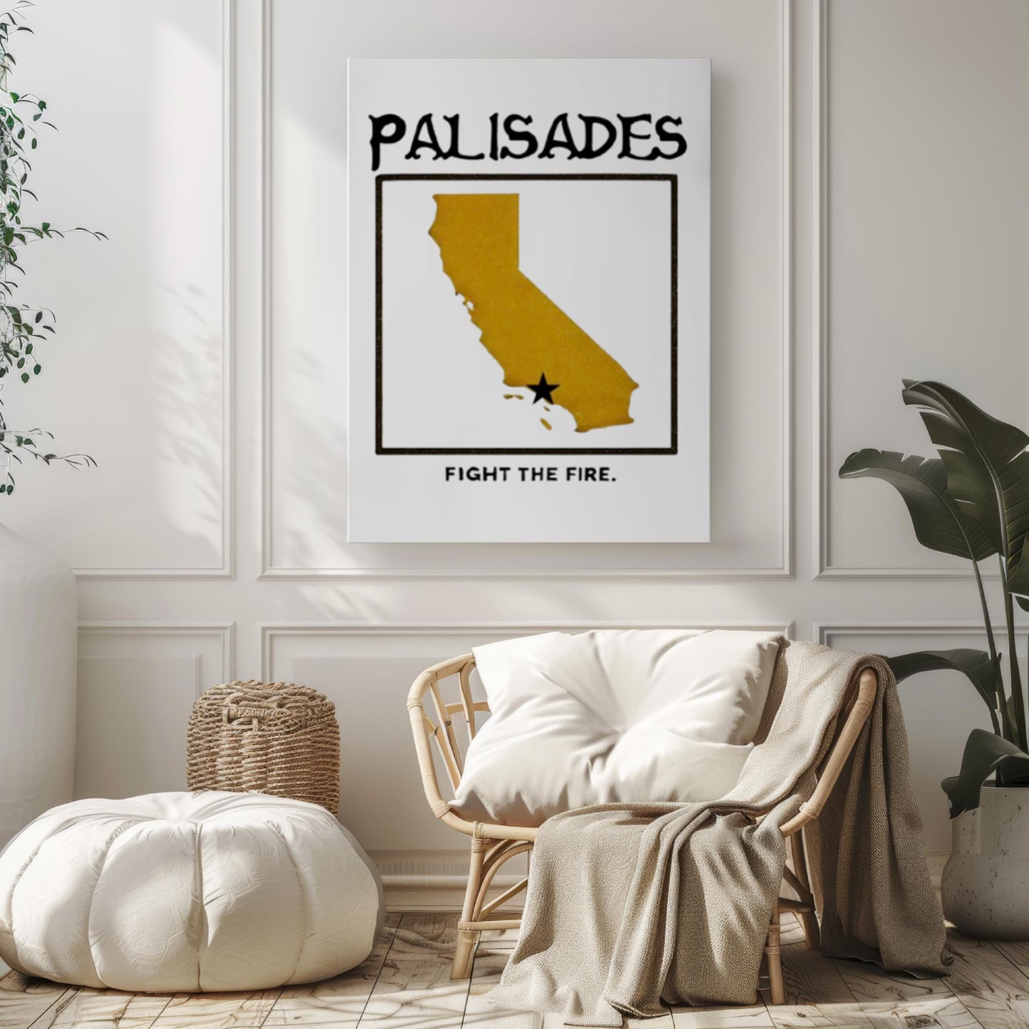 Palisades Fire Wall Art Print - California Travel Decor, CA Gift, Housewarming & College Wall Art, Palisades Landscape Poster