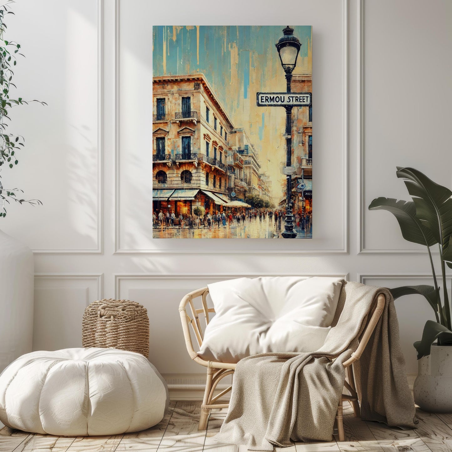Ermou Street Wall Art, Athens Cityscape Print, Greece Travel Souvenir, Greek Home Decor, Travel Poster, Greece Gift
