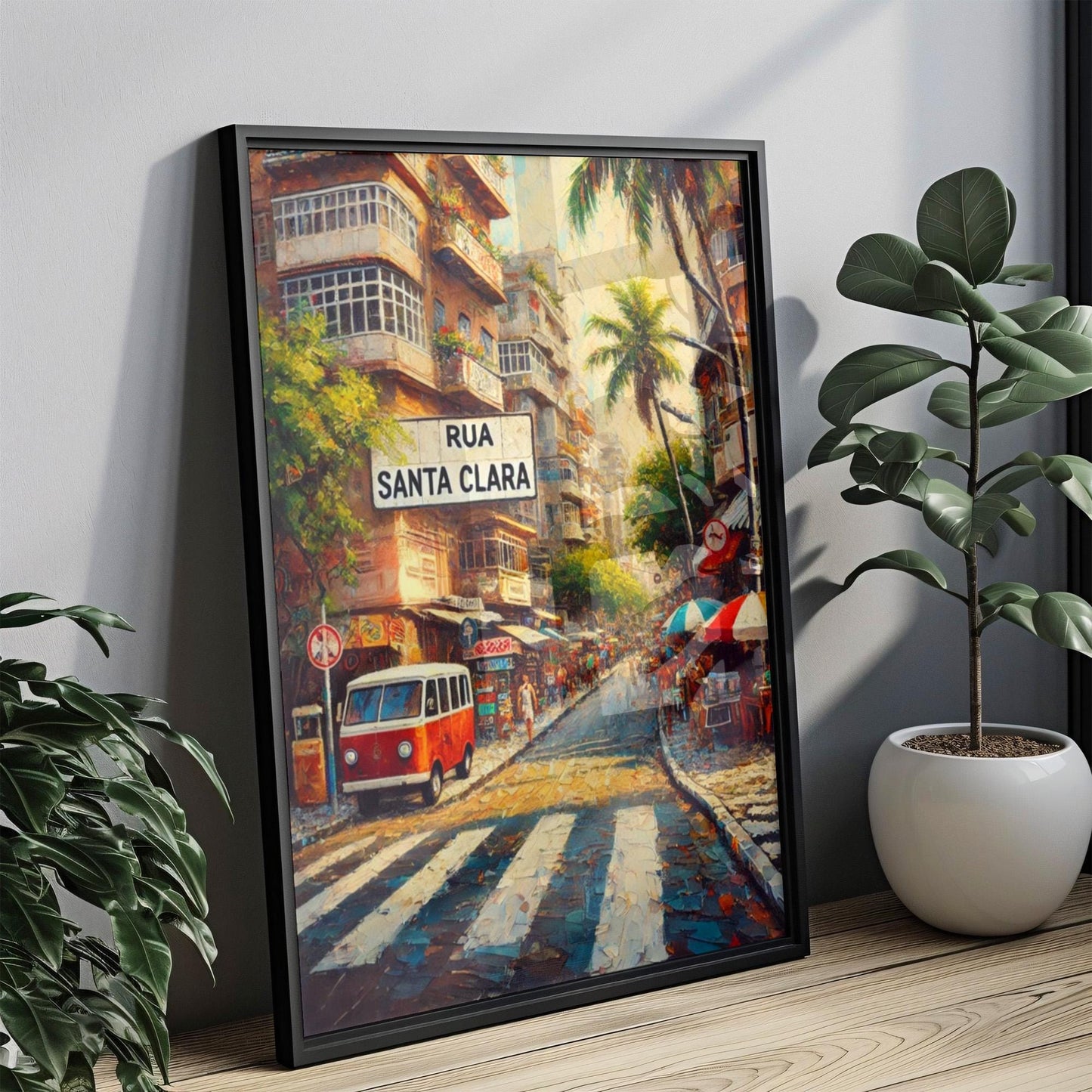 Rua Santa Clara Wall Art Print, Rio de Janeiro Cityscape, Beachside Lifestyle, Housewarming Gift, Travel Poster, Personalized Souvenir