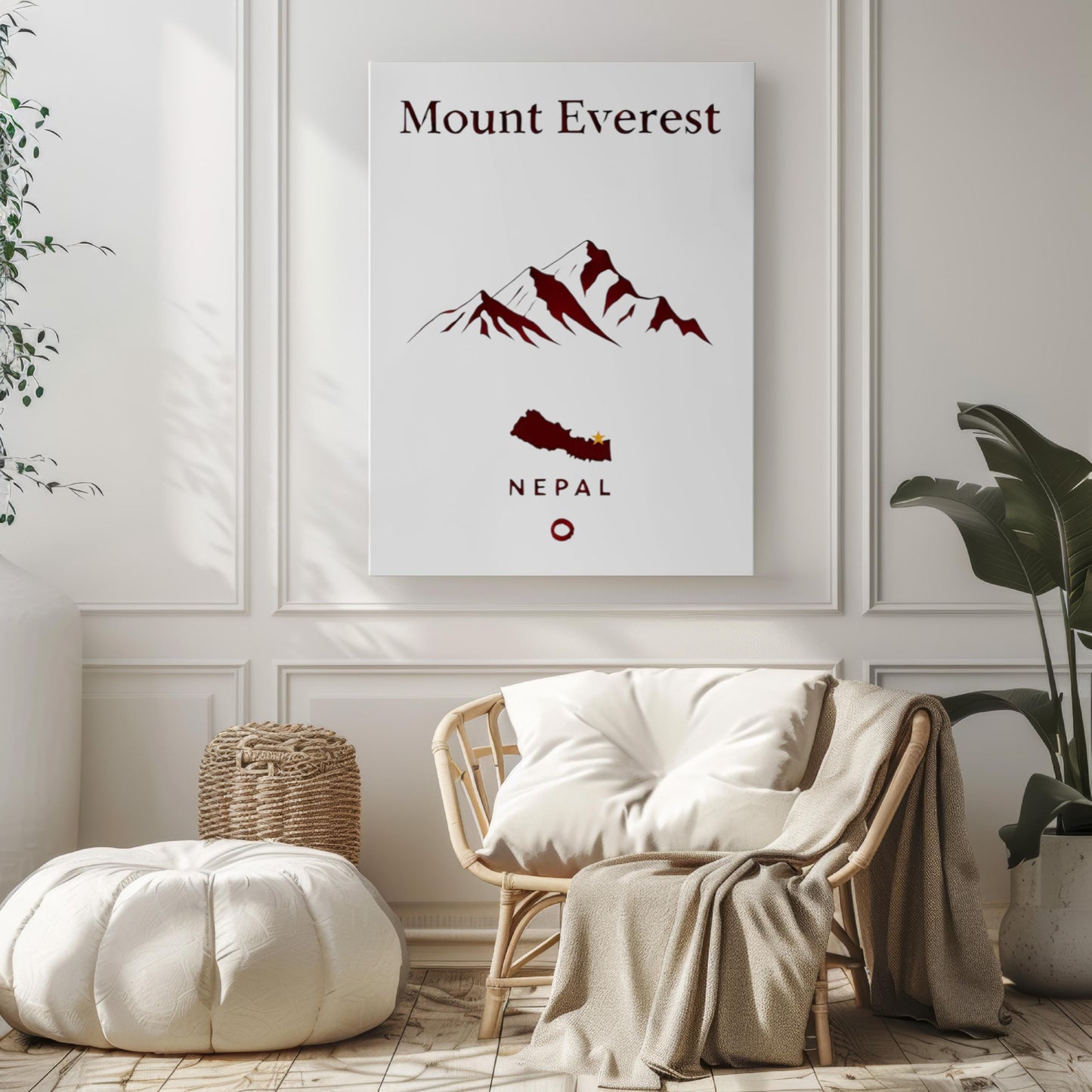 Nepal Mount Everest Wall Art Print - Travel Home Decor, Nepal Gift, College Room Artwork, Housewarming Present