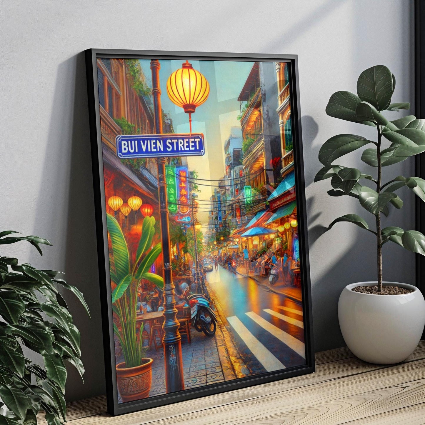 Ho Chi Minh Bui Vien St Wall Art - Vietnamese Travel Poster, Ho Chi Minh City Print, Vietnam Gift, Housewarming Decor