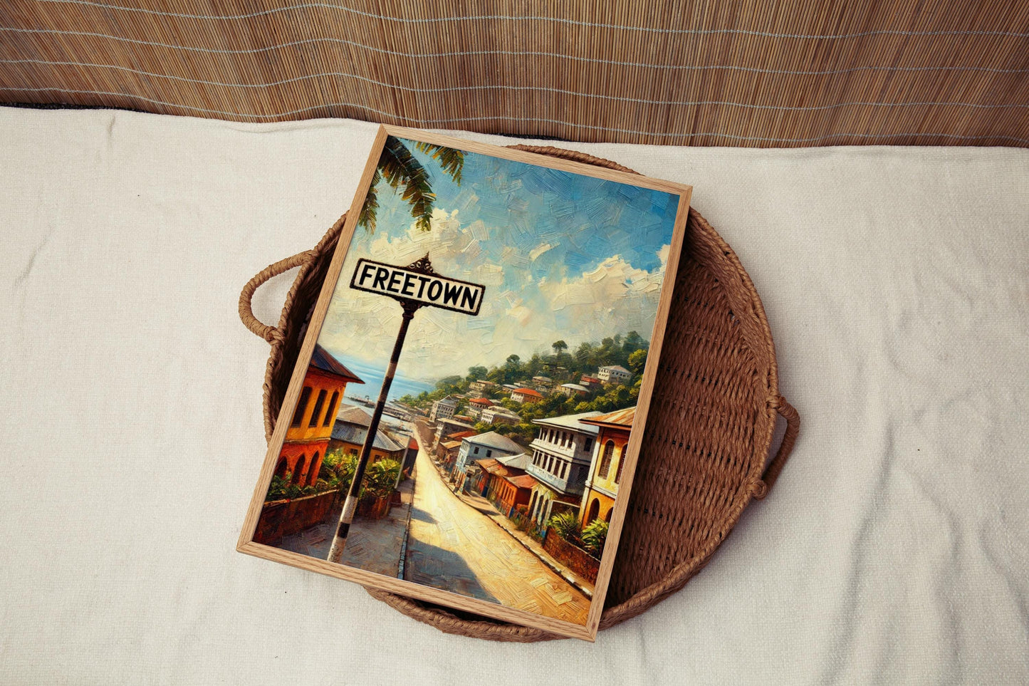 Print Freetown Wall Art - Sierra Leone Travel Poster, African Gift, Housewarming Decor, Unique Printable Map Artwork