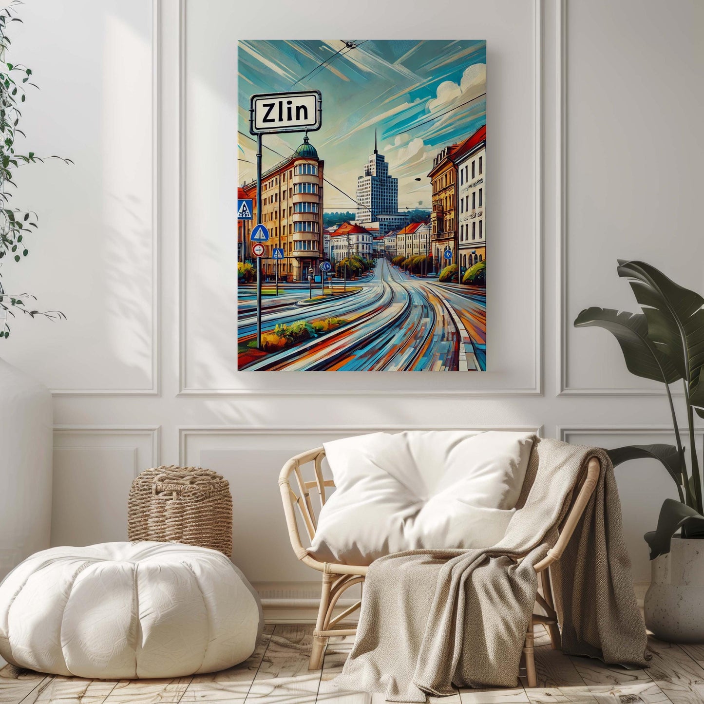 Zlín Print: Czech Republic Travel Poster, Zlin Wall Art, Europe City Gift, Housewarming Decor, Modern Czech Art Print