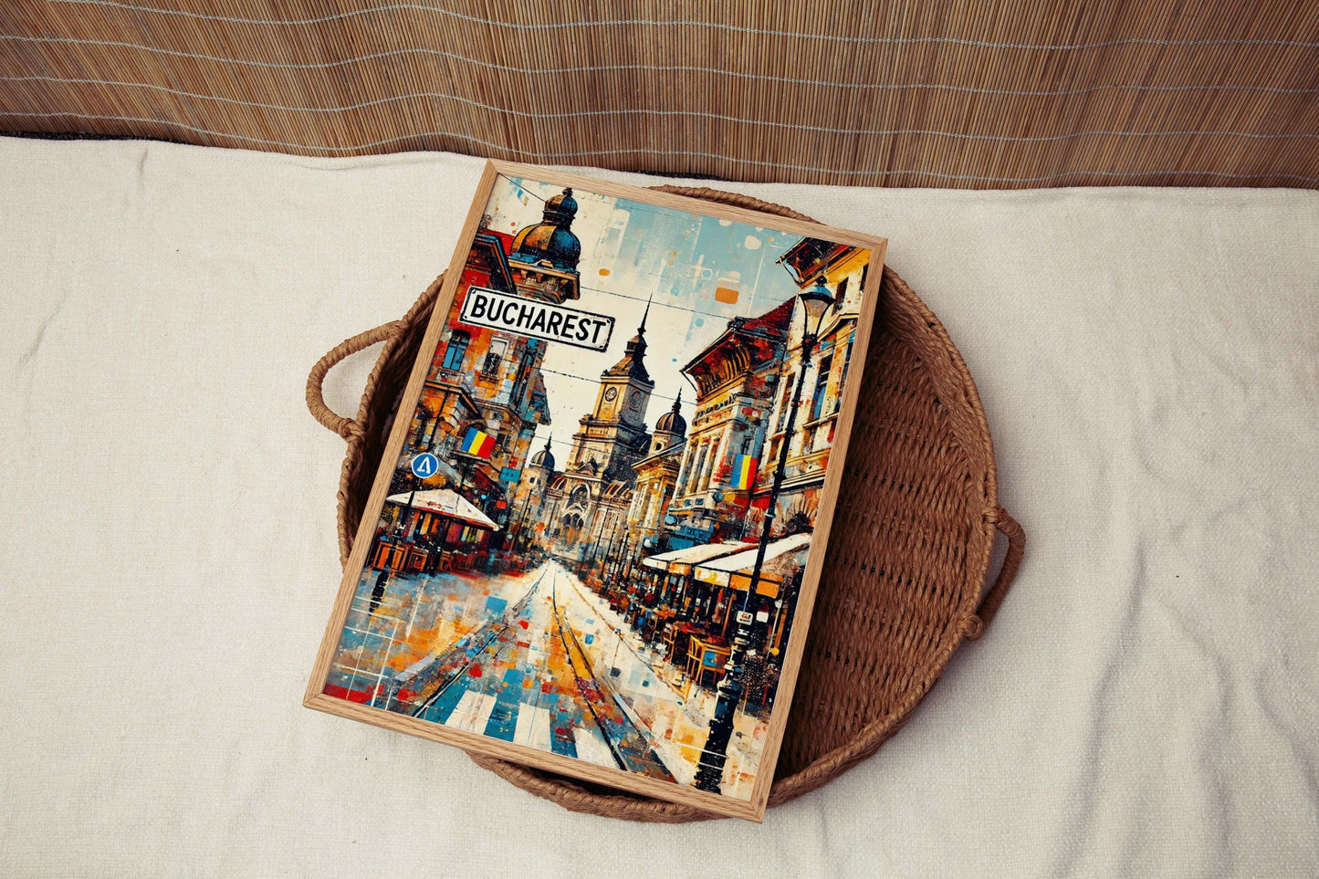 Bucharest Art Print - Romania Travel Poster, European Wall Decor, Housewarming Gift, Modern Bucharest Wall Art, Romania Artwork