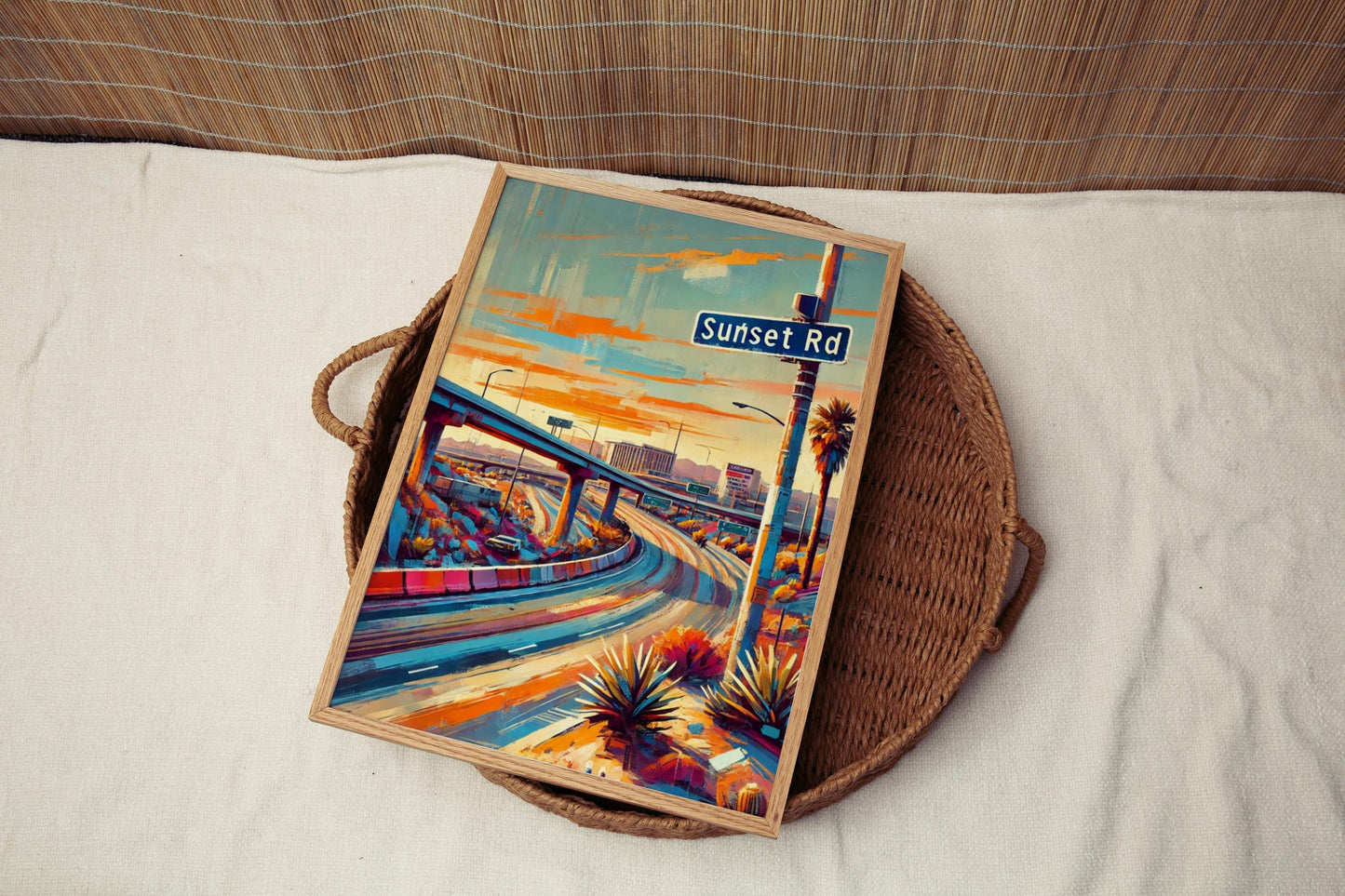 Sunset Rd Wall Art, Sunset Road Print, Las Vegas Art, LV Gift, Travel Print, Travel Poster, Housewarming Gift, Nevada Artwork
