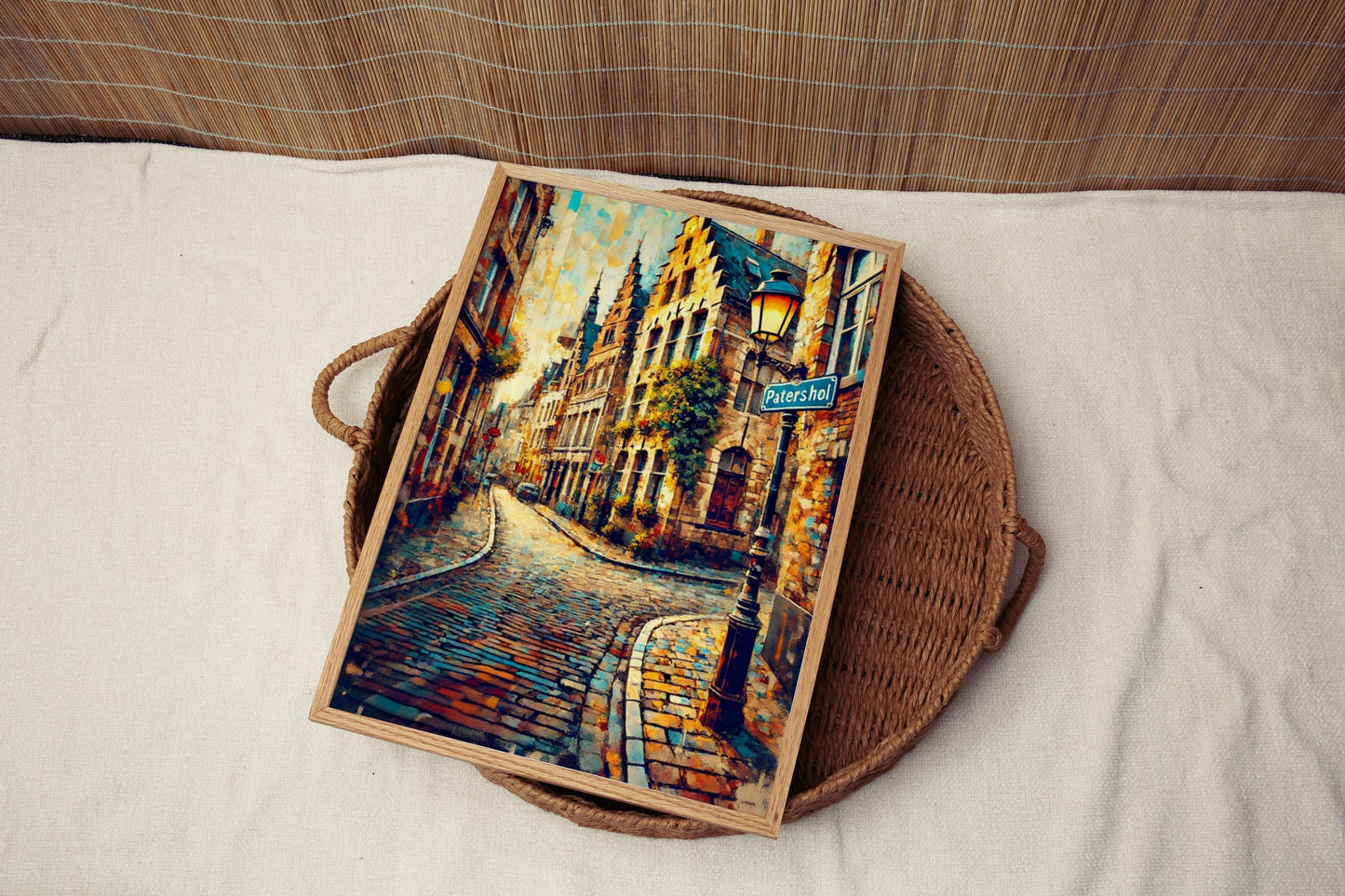 Belgium Patershol Wall Art Print - Ghent Travel Poster, Unique Belgium Gift & Housewarming Decor, Belgium Artwork Collection