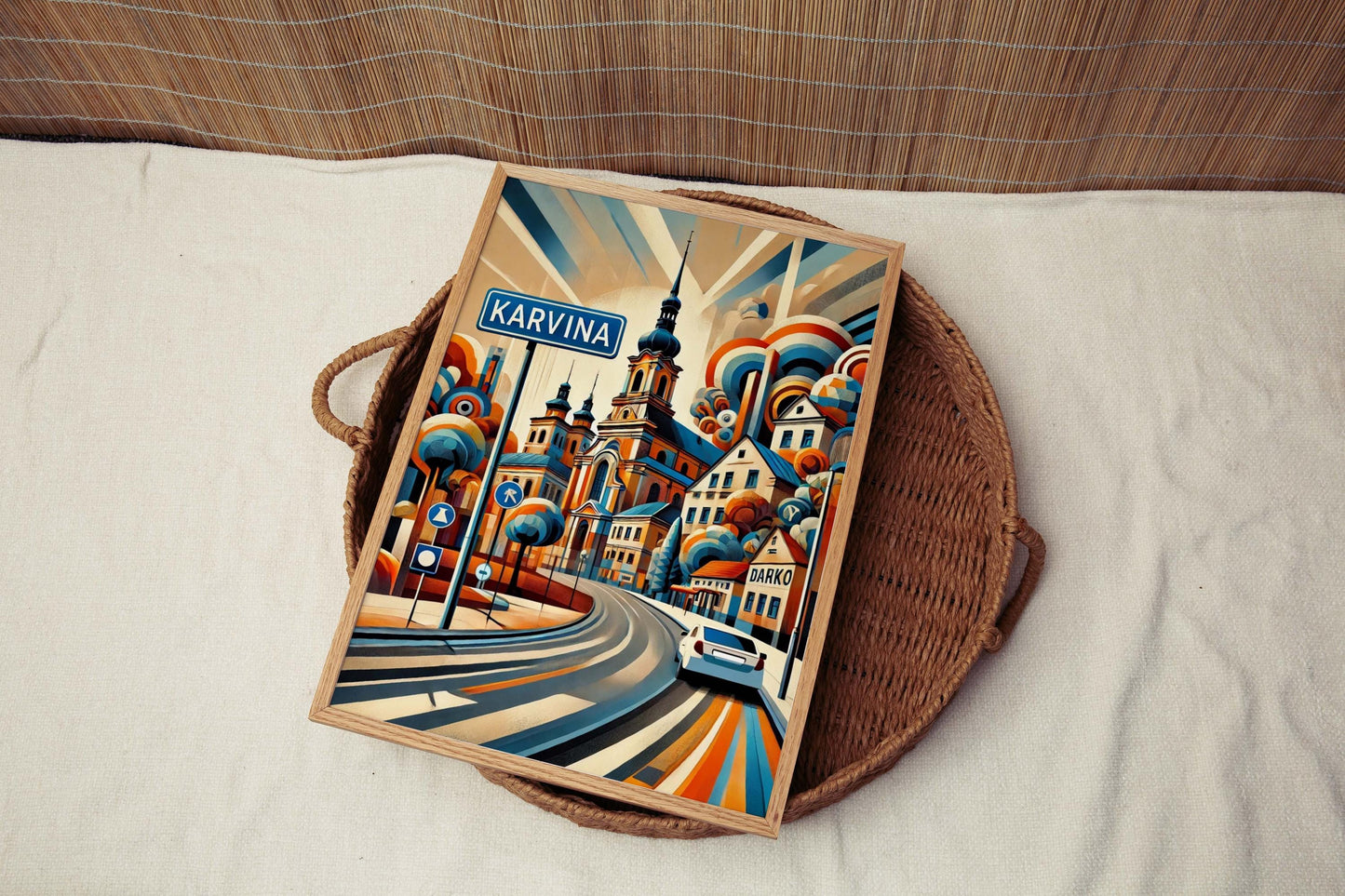 Karvina Art Wall Print - Czech Republic Travel Poster, City Gift & Housewarming Decor, Karvina Map Artwork, Modern Czech Republic Art