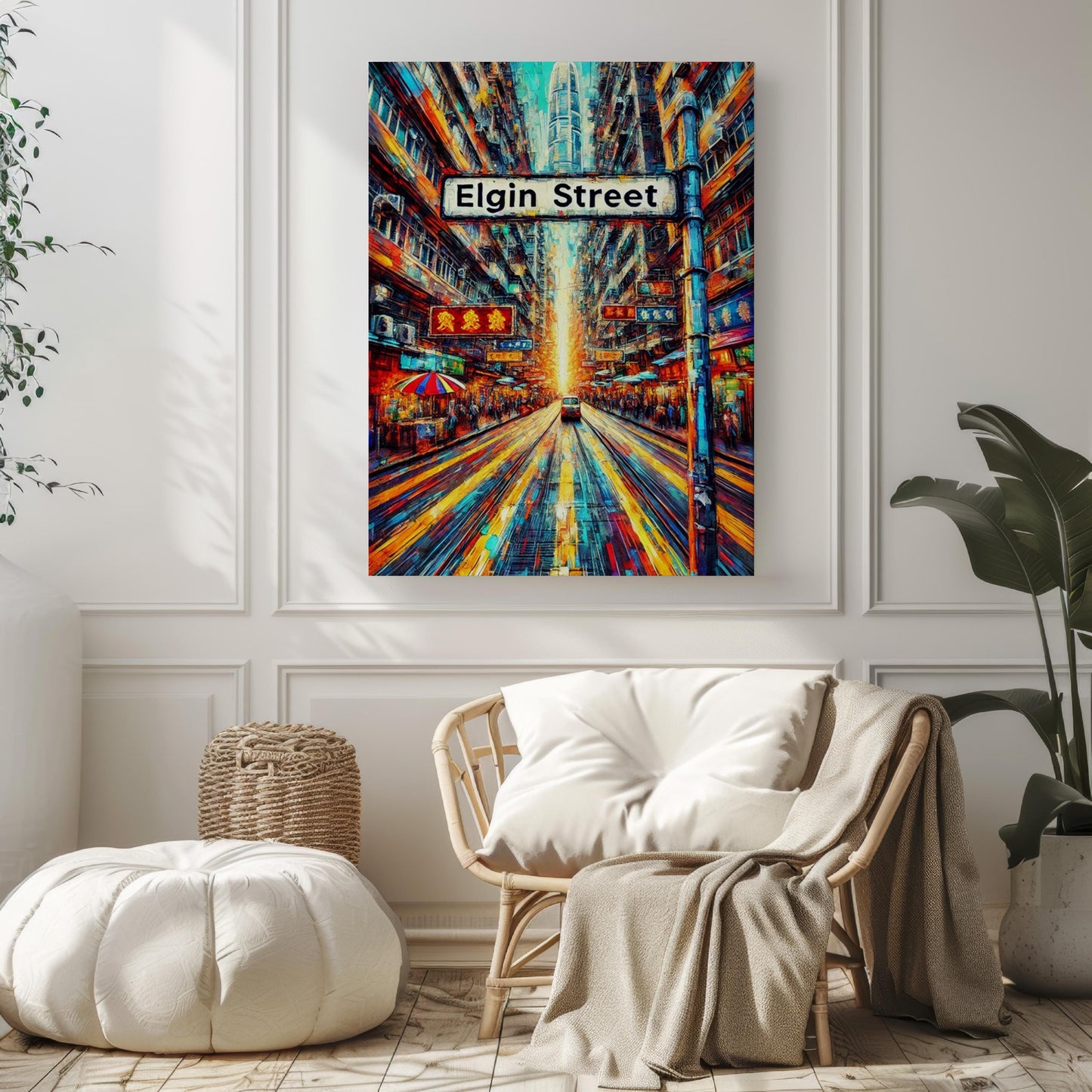 Elgin Street Wall Art Print - Hong Kong Travel Poster, Asian Souvenir & Housewarming Gift, Cityscape Home Decor