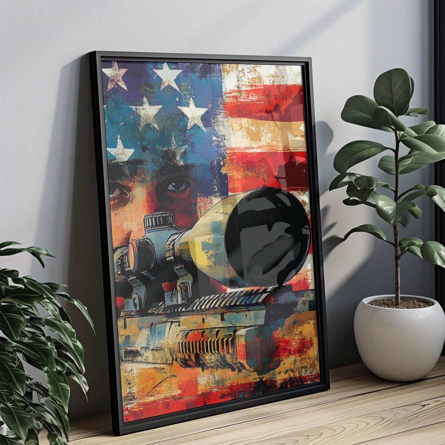 American Sniper Art Print | Abstract USA Wall Art | Patriotic United States Poster | American Independence Home Decor