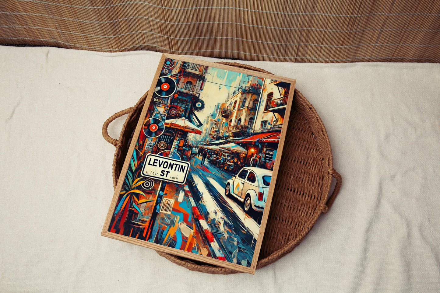 Wall Art Levontin Street Print Tel Aviv Travel Poster Israel Gift Housewarming Decor Artwork