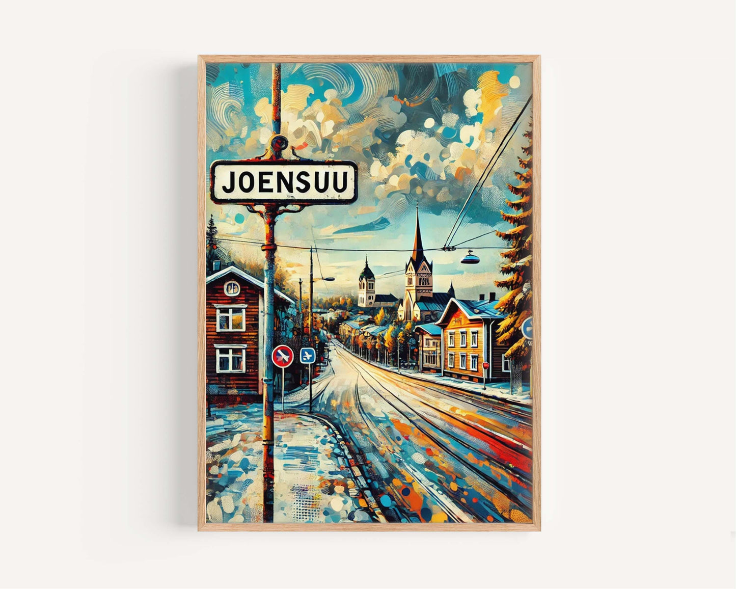 Joensuu Art Print - Finland Wall Art Travel Poster, Joensuu City Gift, Housewarming Decor, Scandinavian European Travel Print
